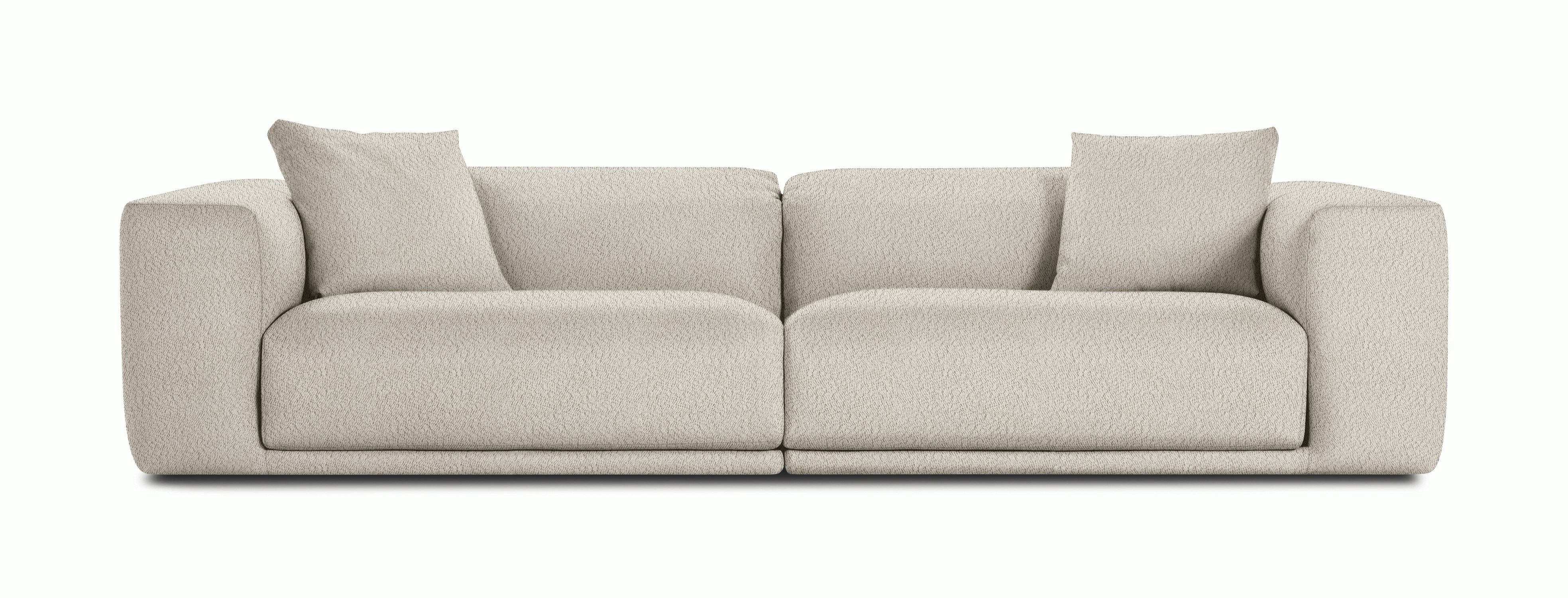 A Kelston Sofa in Cream Melange viewed from the front.