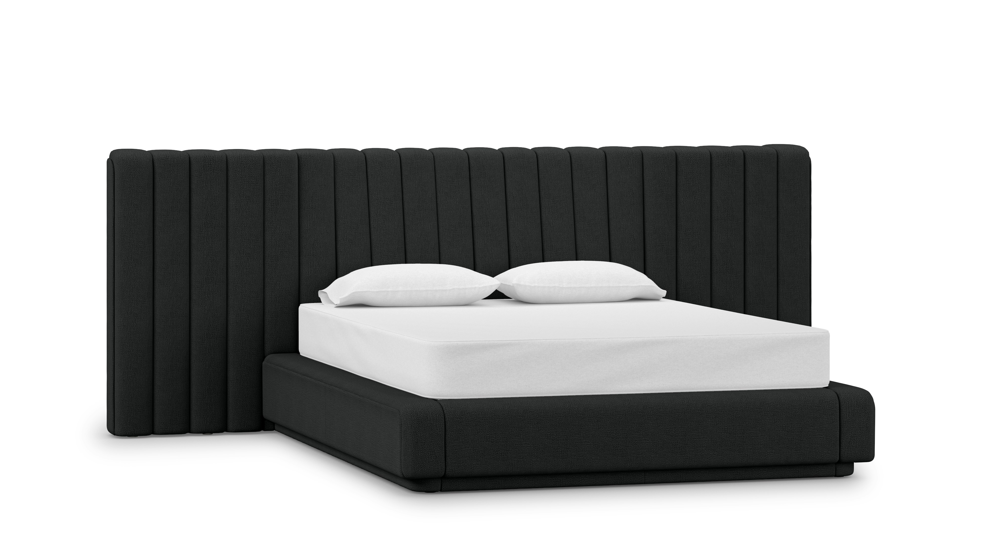 Ostling Bed - Queen,  Wide,  Pebble Weave,  Cinder