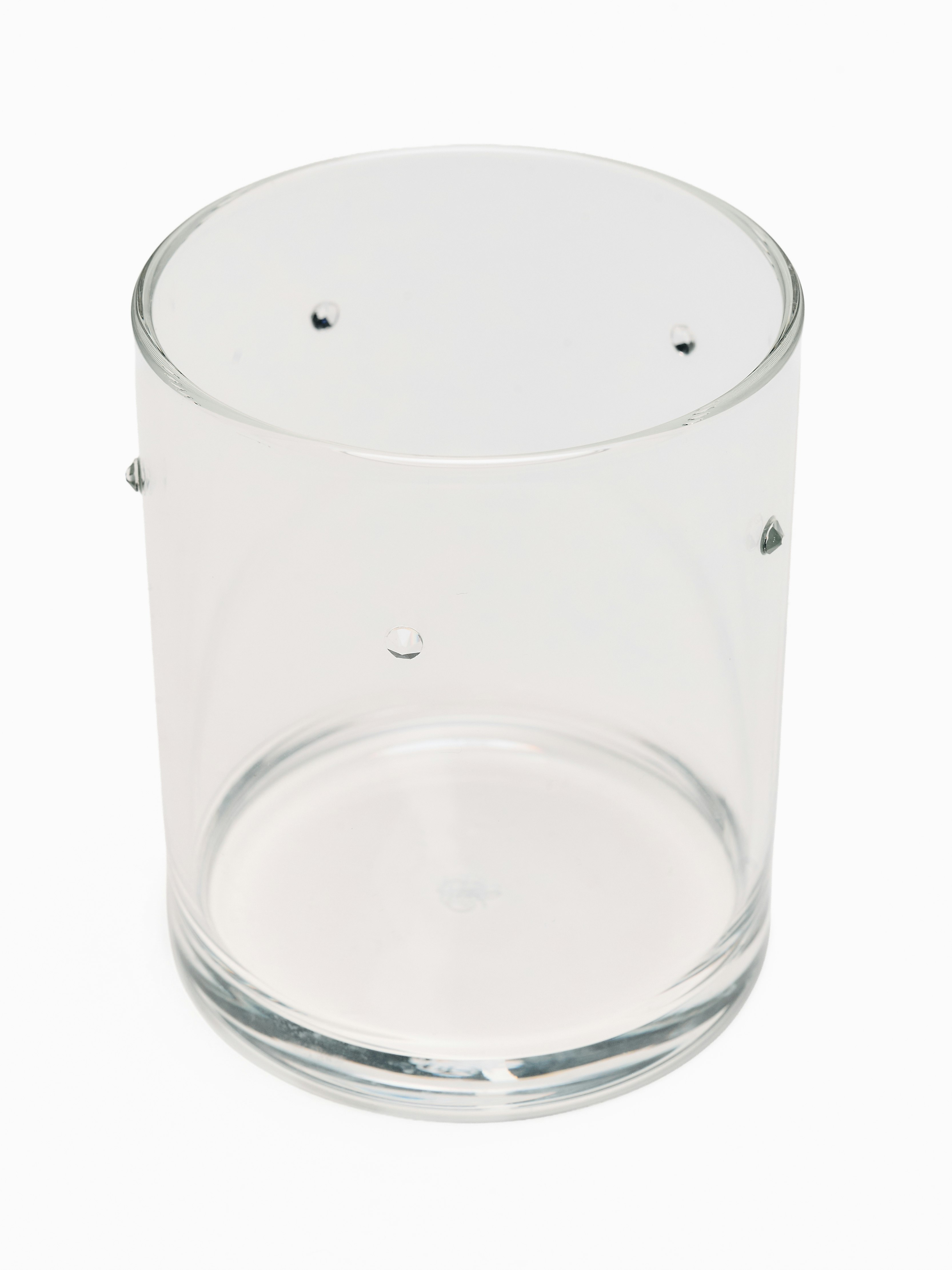 A Torino Rocks Glasses in Clear viewed from an angle.