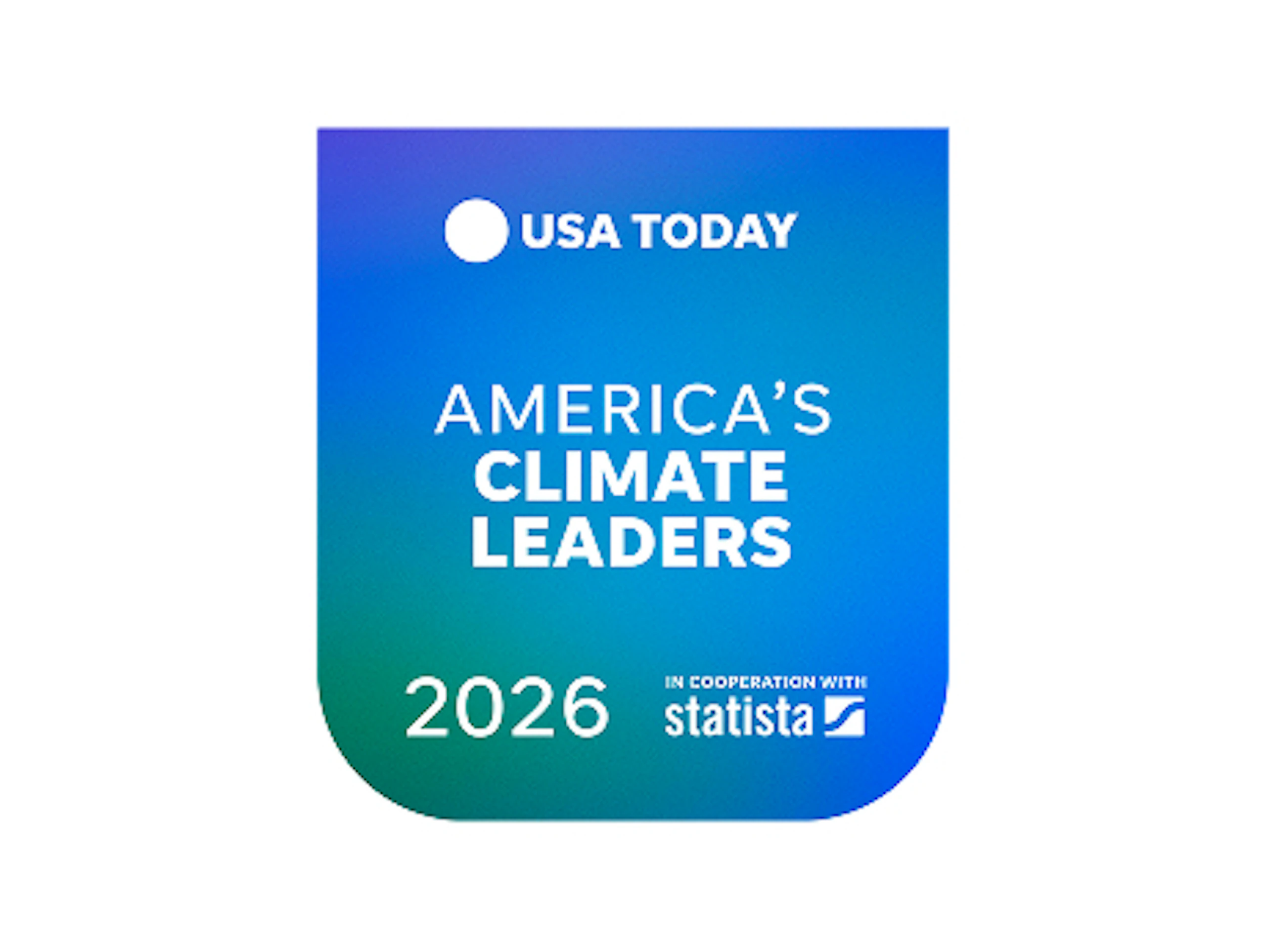 USA Today's America's Climate Leaders award badge for the year 2026.
