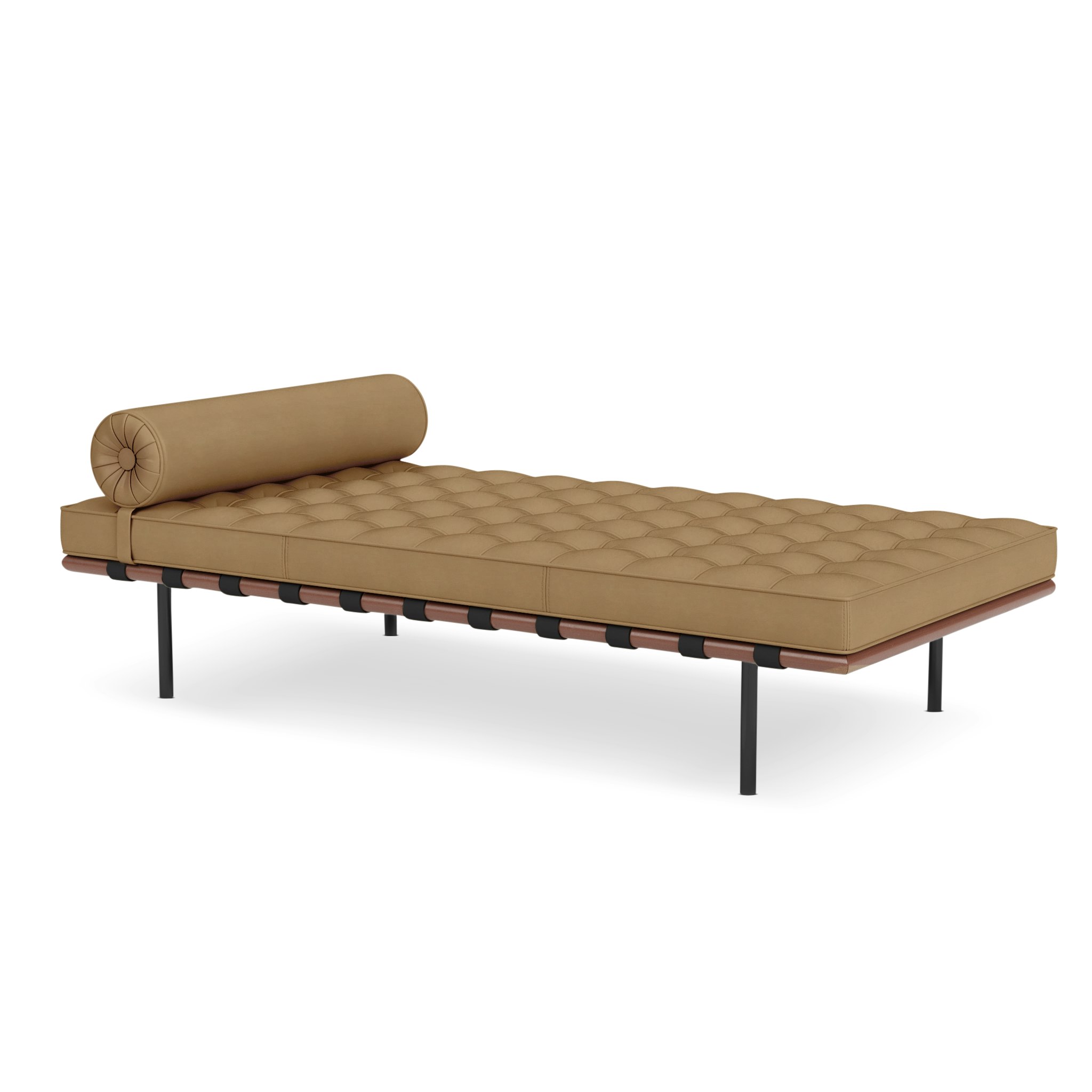 Barcelona Couch in Volo Leather,  Casablanca,  Black