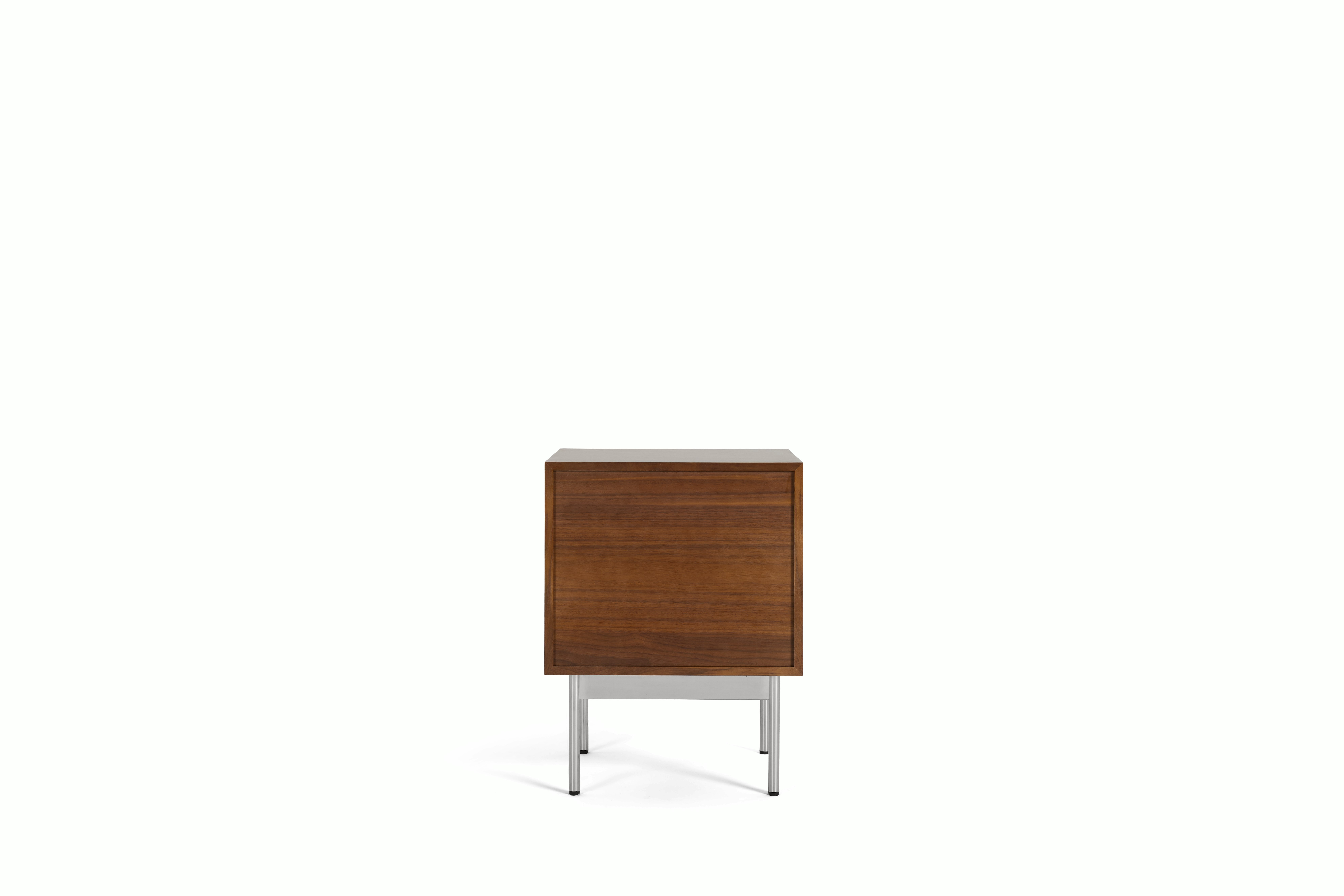 Loop Bedside Table - Large, Walnut, Chrome