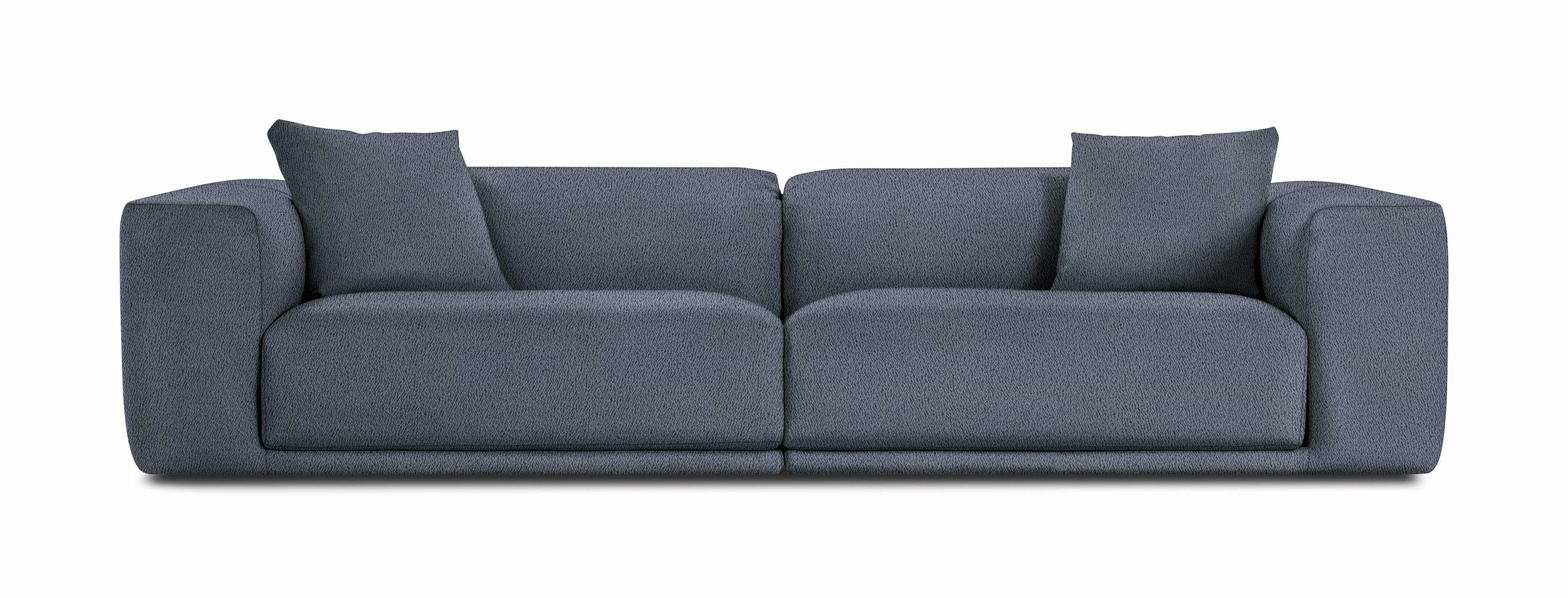 A Kelston Sofa in Blue Grey viewed from the front.
