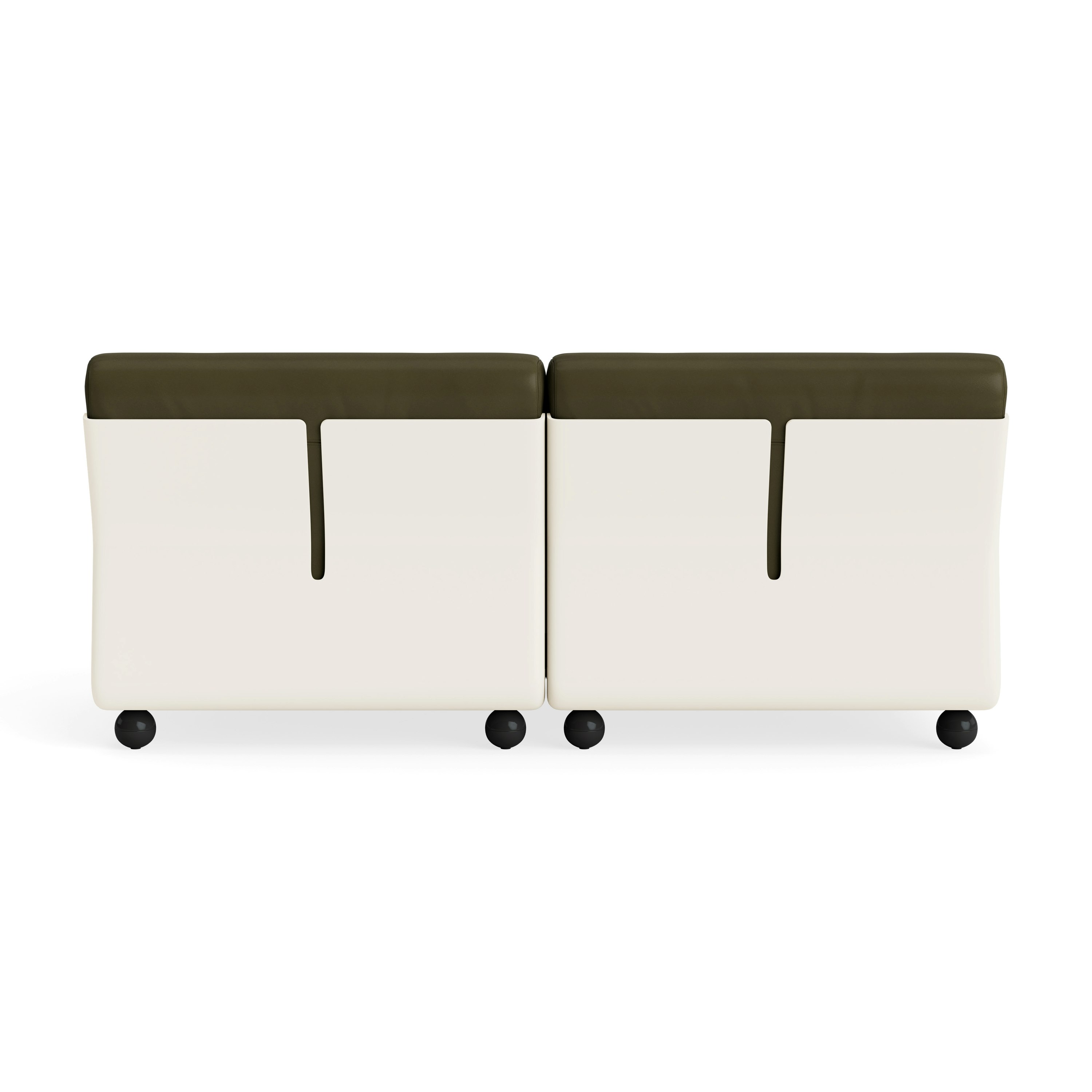 Amanta Sofa - Two Seater, Sense Leather, Forest Green, Cream Beige