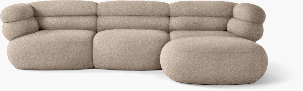 Biboni Sectional - Sectional Chaise, Left Sitting, Solid Sublime, Greige