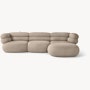 Biboni Sectional - Sectional Chaise, Left Sitting, Solid Sublime, Greige