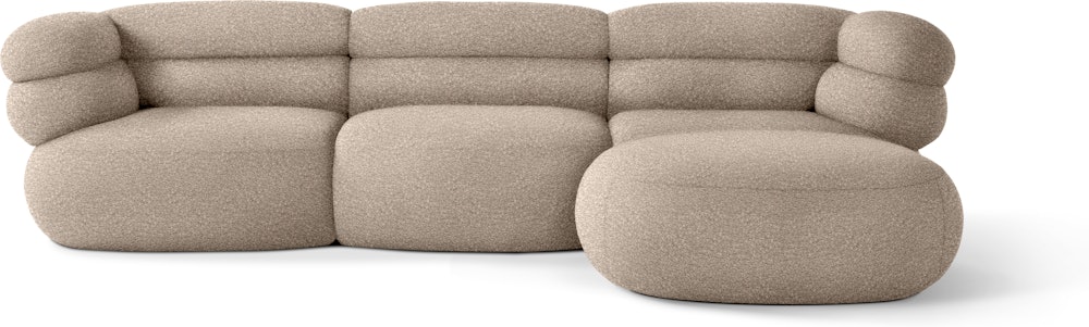 Biboni Sectional - Sectional Chaise, Left Sitting, Solid Sublime, Greige