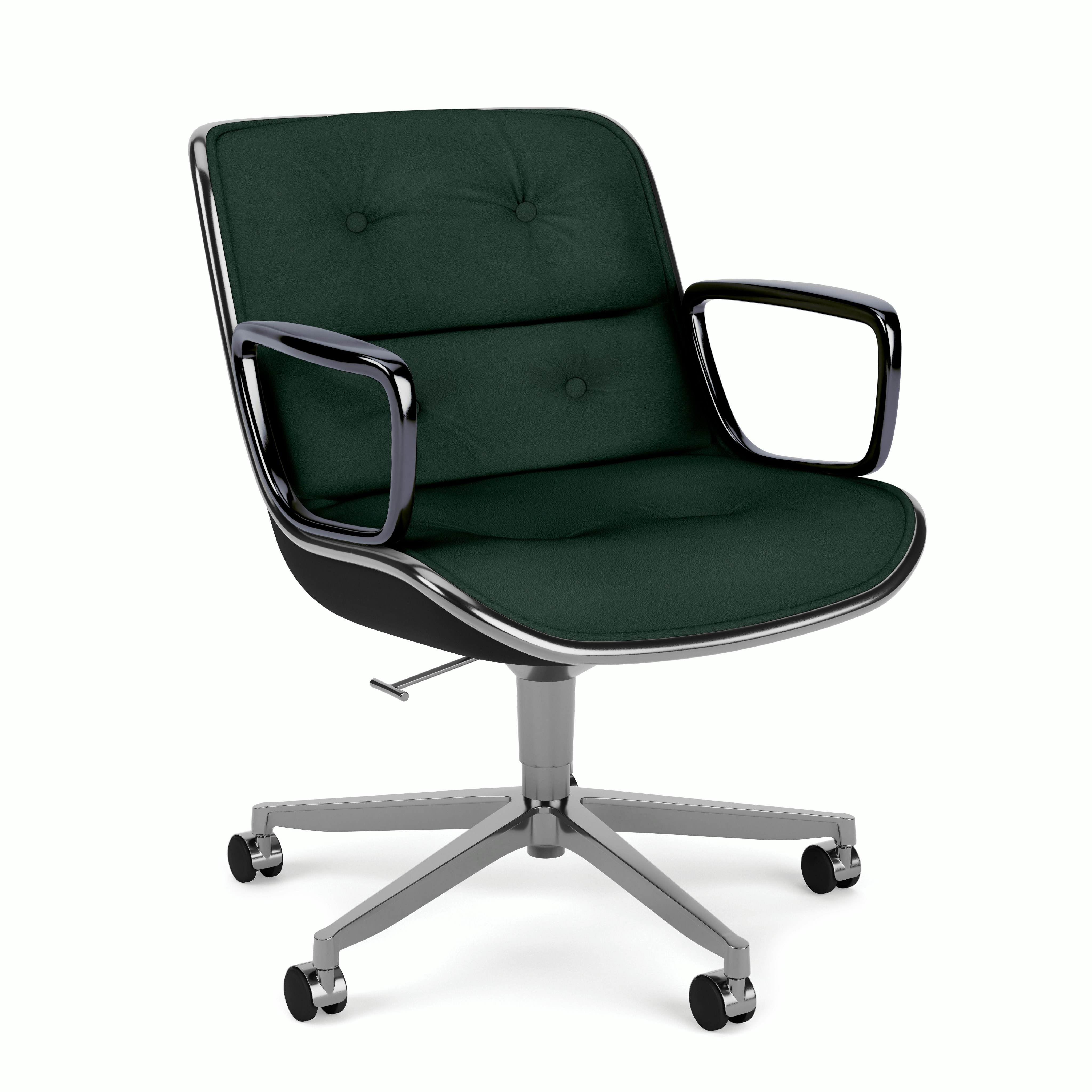Pollock Executive Armchair - 5 Star,  Polished Aluminum,  Volo Leather,  Arbor Shade