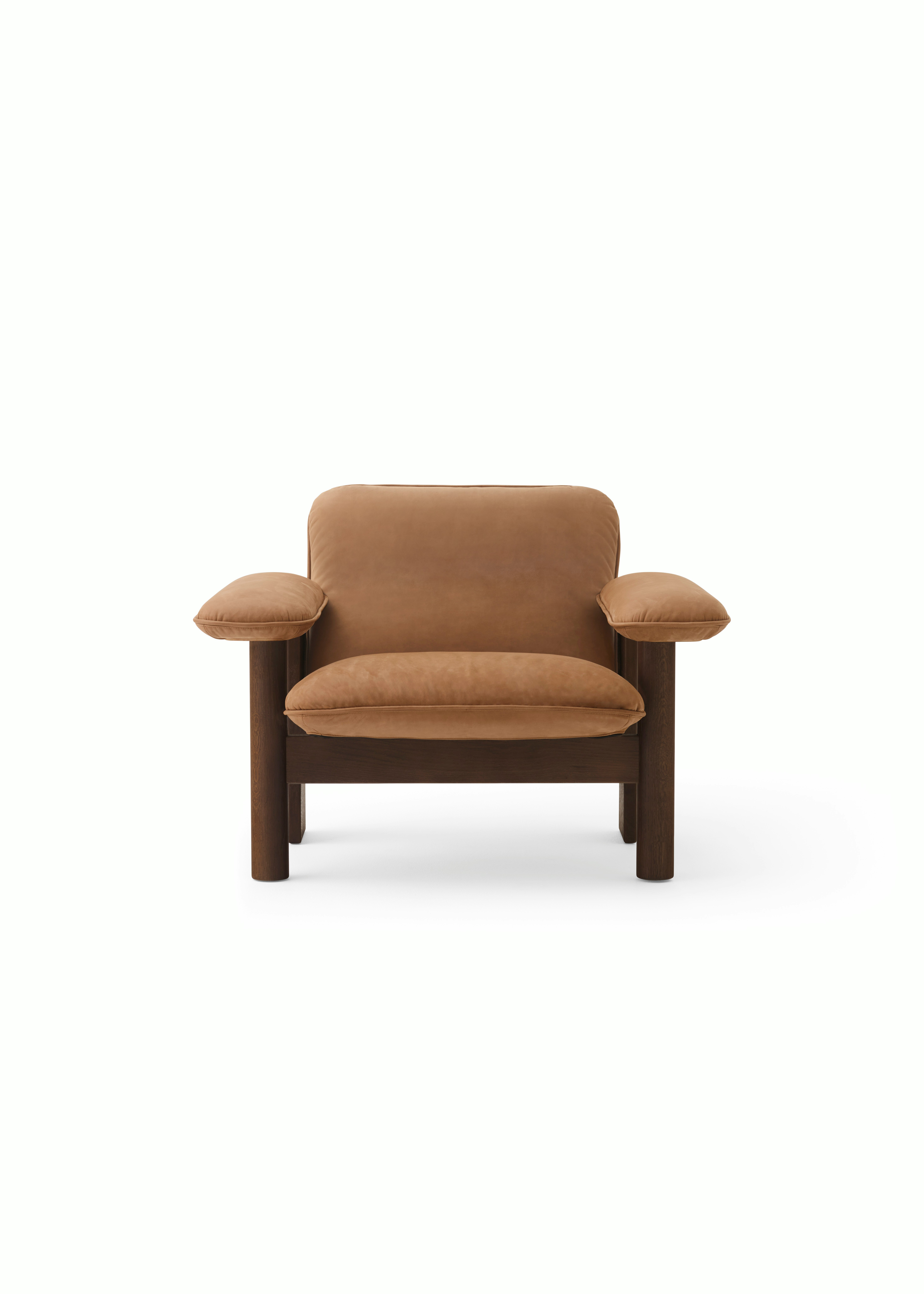 Brasilia Lounge Chair - Low Back, Dark Stained Oak, Dunes, Camel