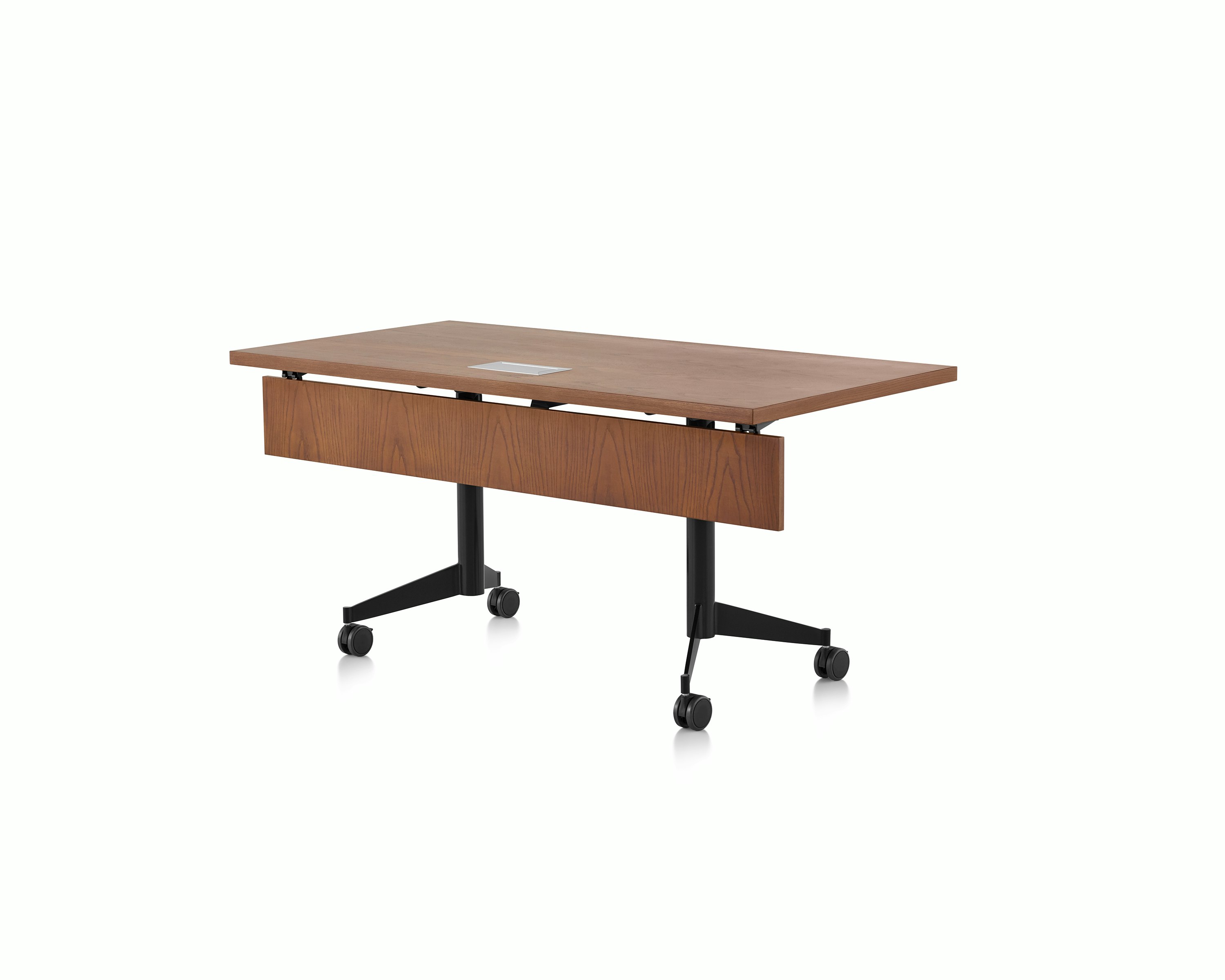 An MP Flex table in chocolate ash viewed from a three-quarter perspective.