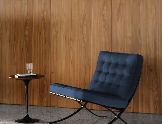 Barcelona Chair with Saarinen Side Table Barcelona Chair Saarinen Side Table