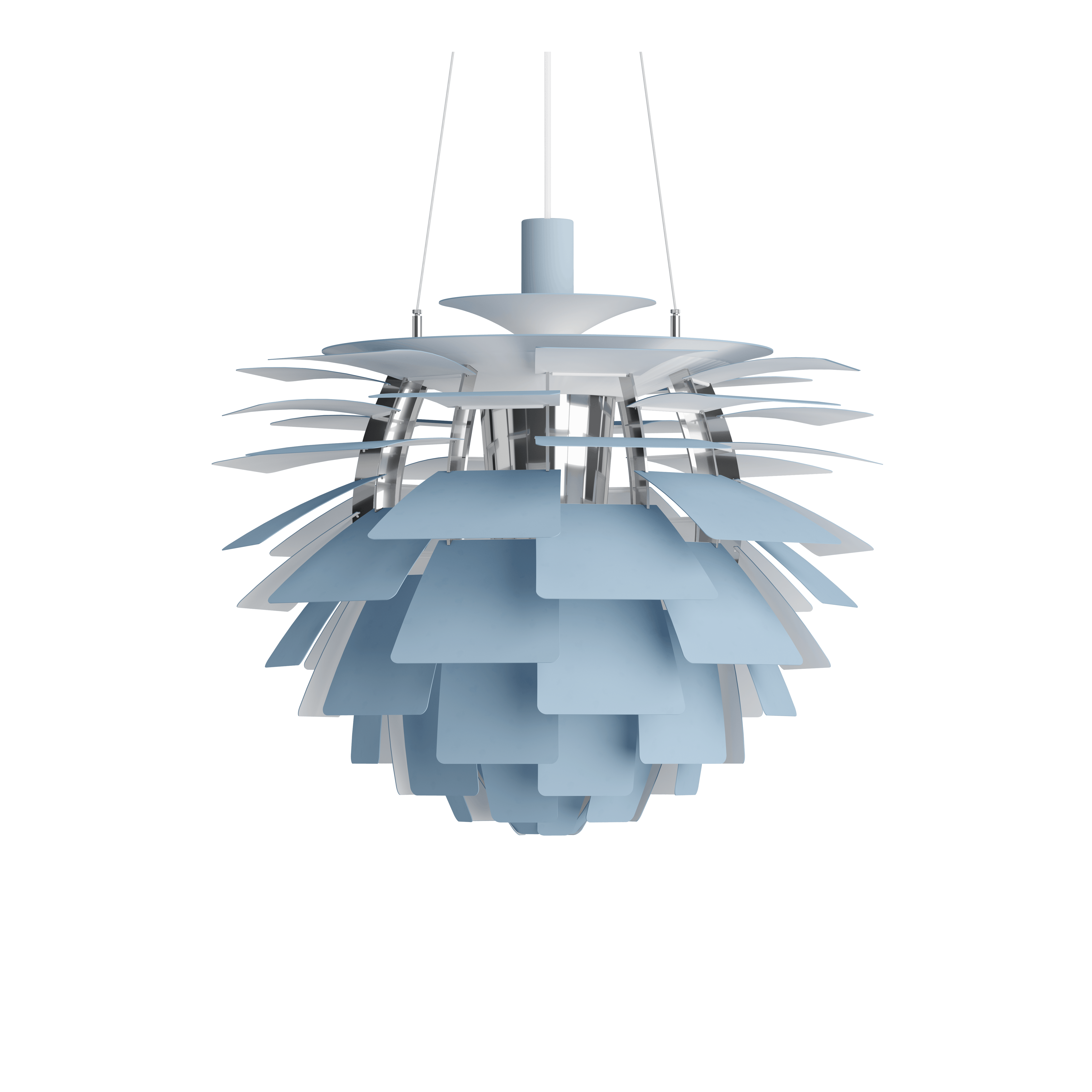 PH Artichoke Lamp, Medium Smokey Blue and Chrome