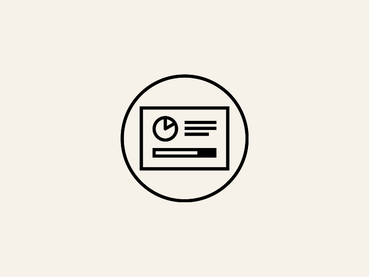 Black line symbol of a pie chart and graph.