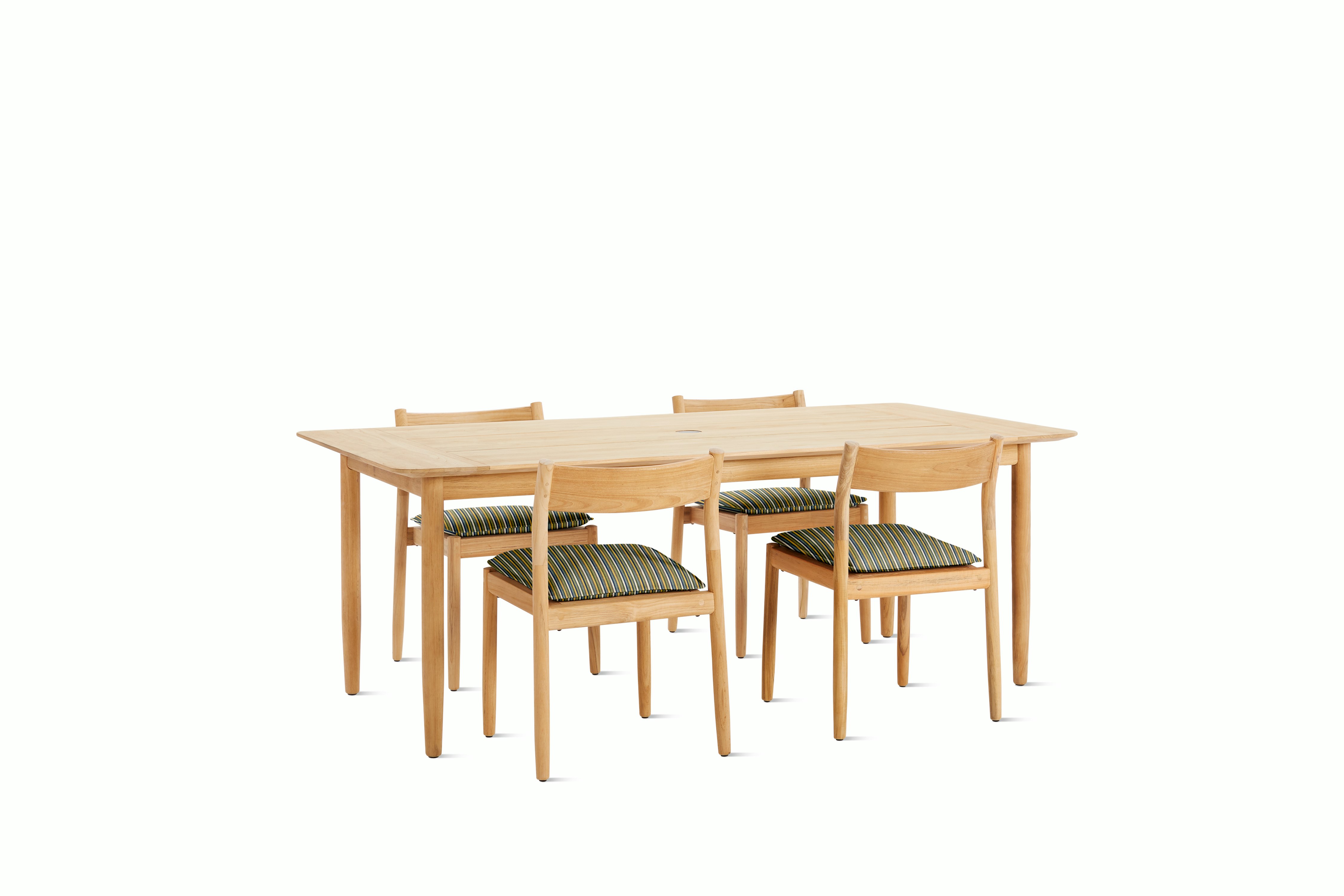 Terassi Dining Set - 4 Side Chairs,  Concord Stripe,  Tegu, FSC Certified