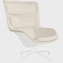 Striad Lounge Chair - High Back,  Whim,  Warm White,  White,  4-Star Swivel,  White