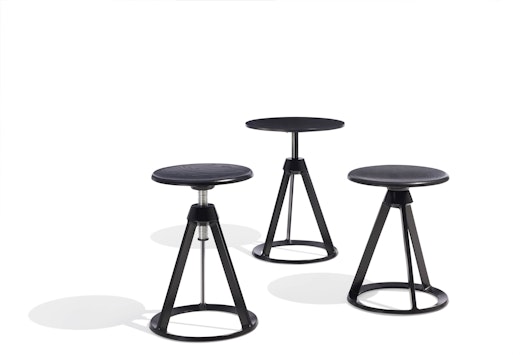 Barber Osgerby Piton™ Stools Side Table Black Adjustable Height Stool adjustable-height