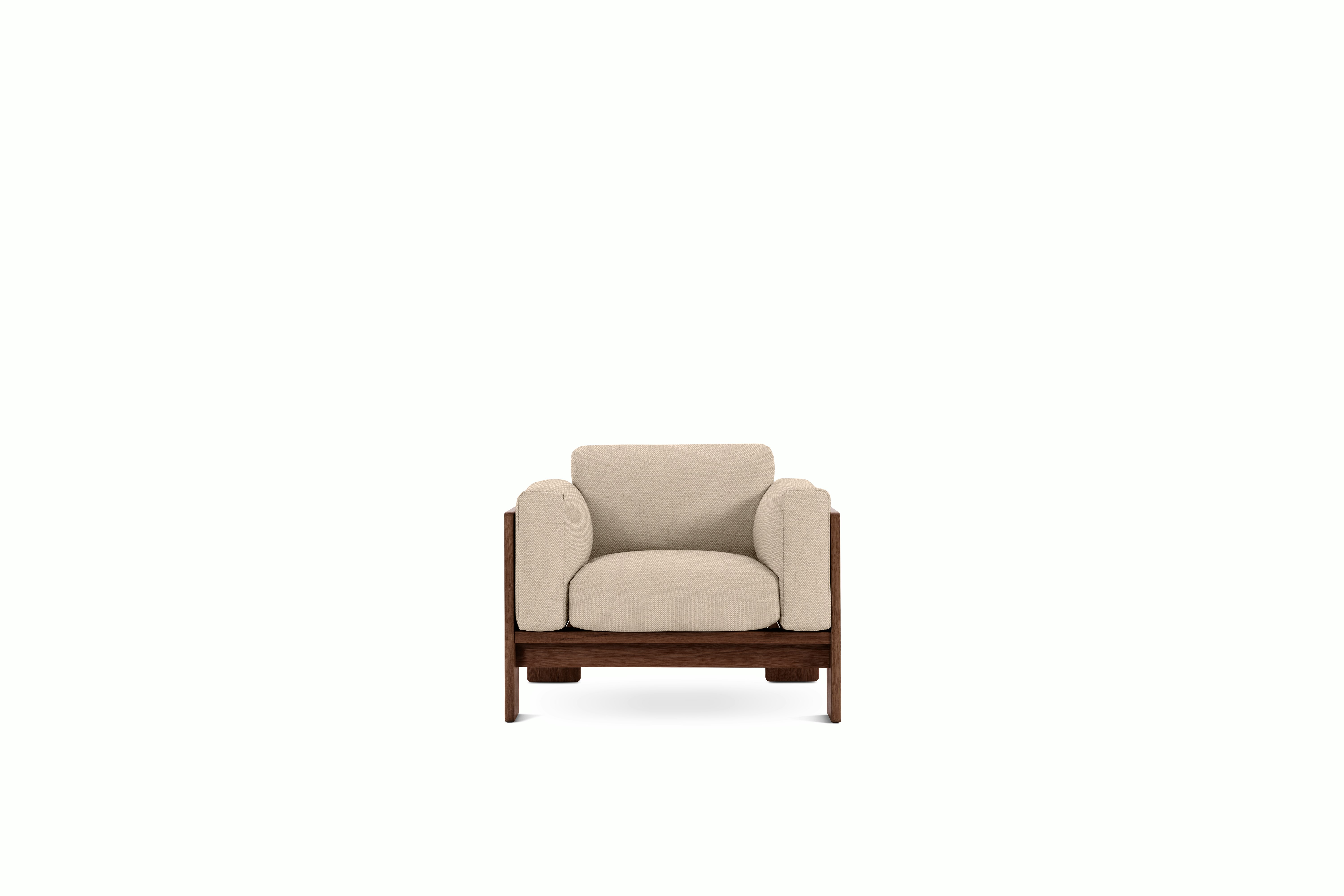 Bastiano Petite Lounge Chair - Hourglass,  Sandbar,  Walnut