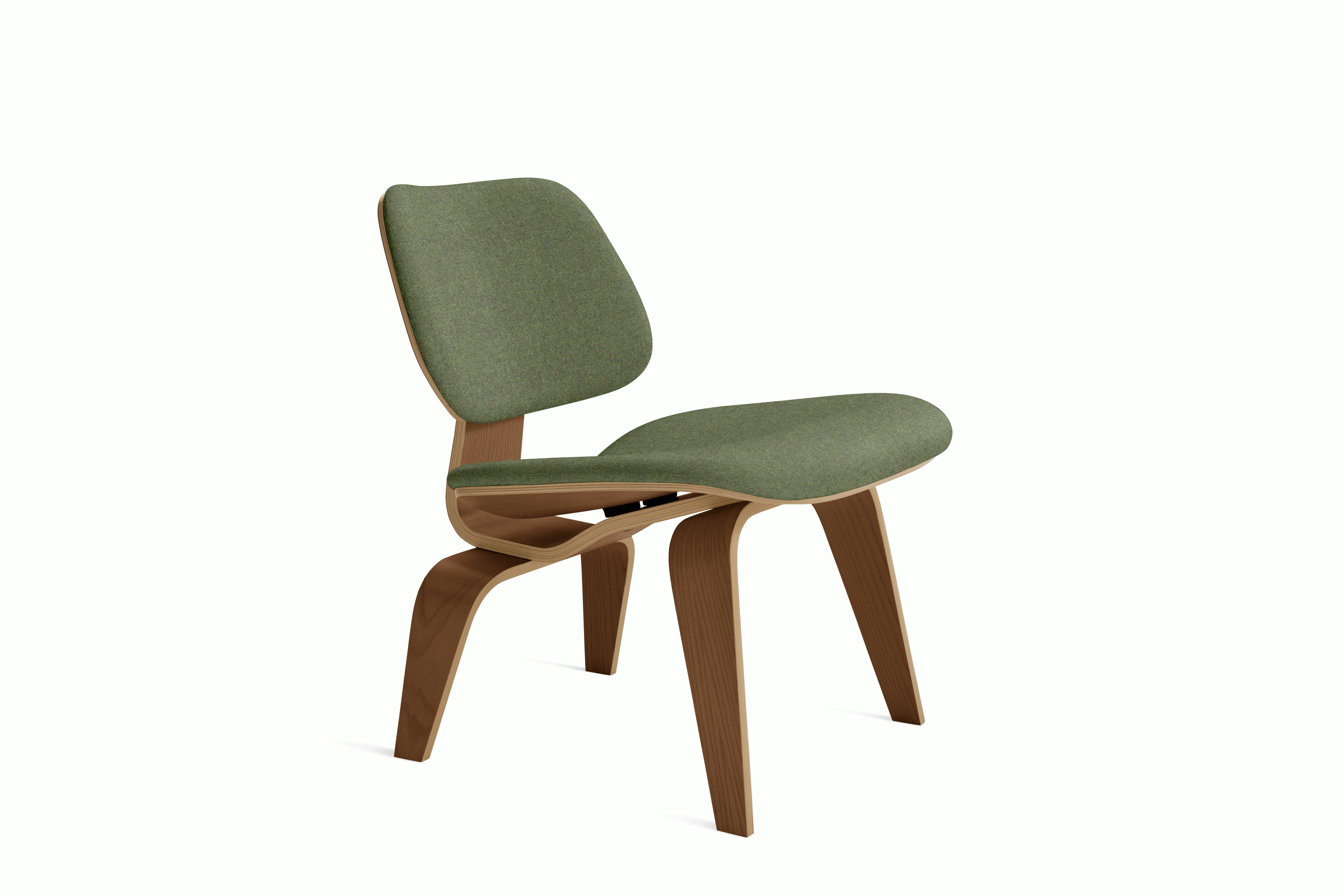 Eames Molded Plywood Lounge Chair Wood Base (LCW) - Upholstered,  Ebony,  Beck,  030 Woodlet