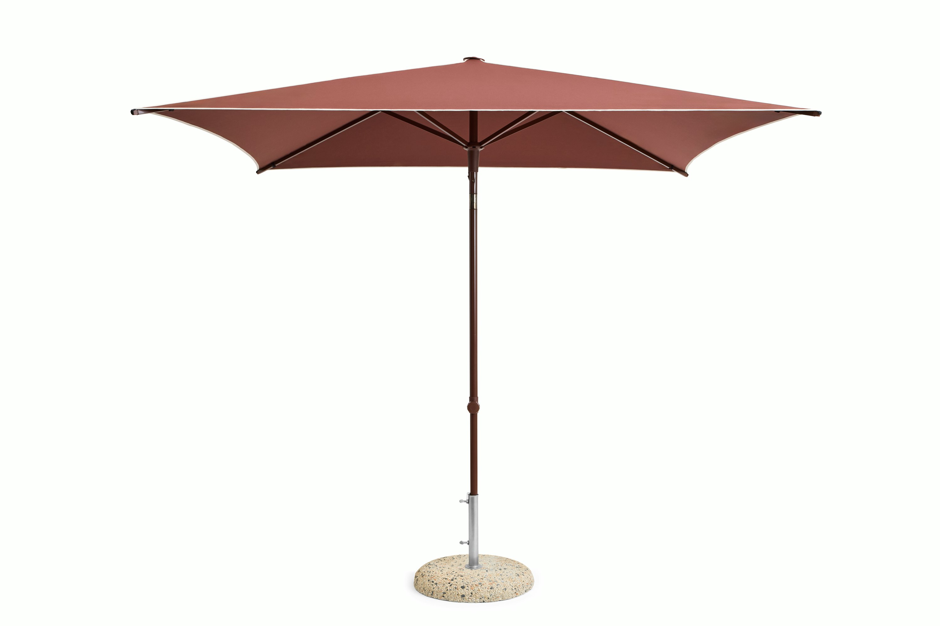 Terrazza Parasol - 8ft Square, Off-white and Burgundy