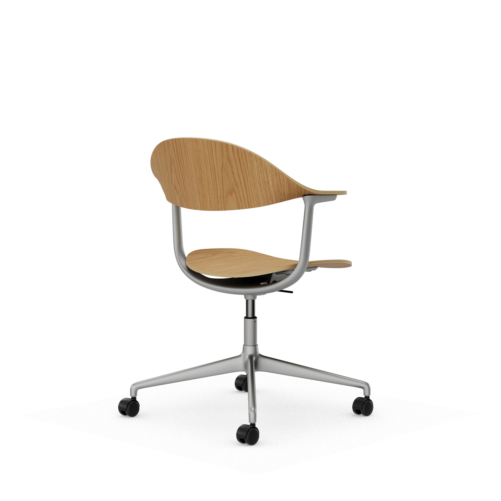 Mynt Task Chair - Oak, Blasted Aluminum