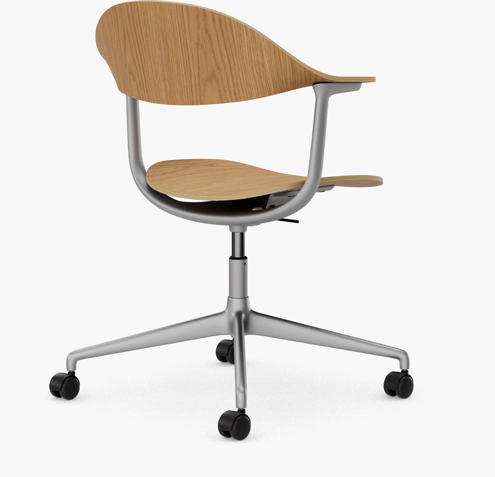 Mynt Task Chair - Oak, Blasted Aluminum