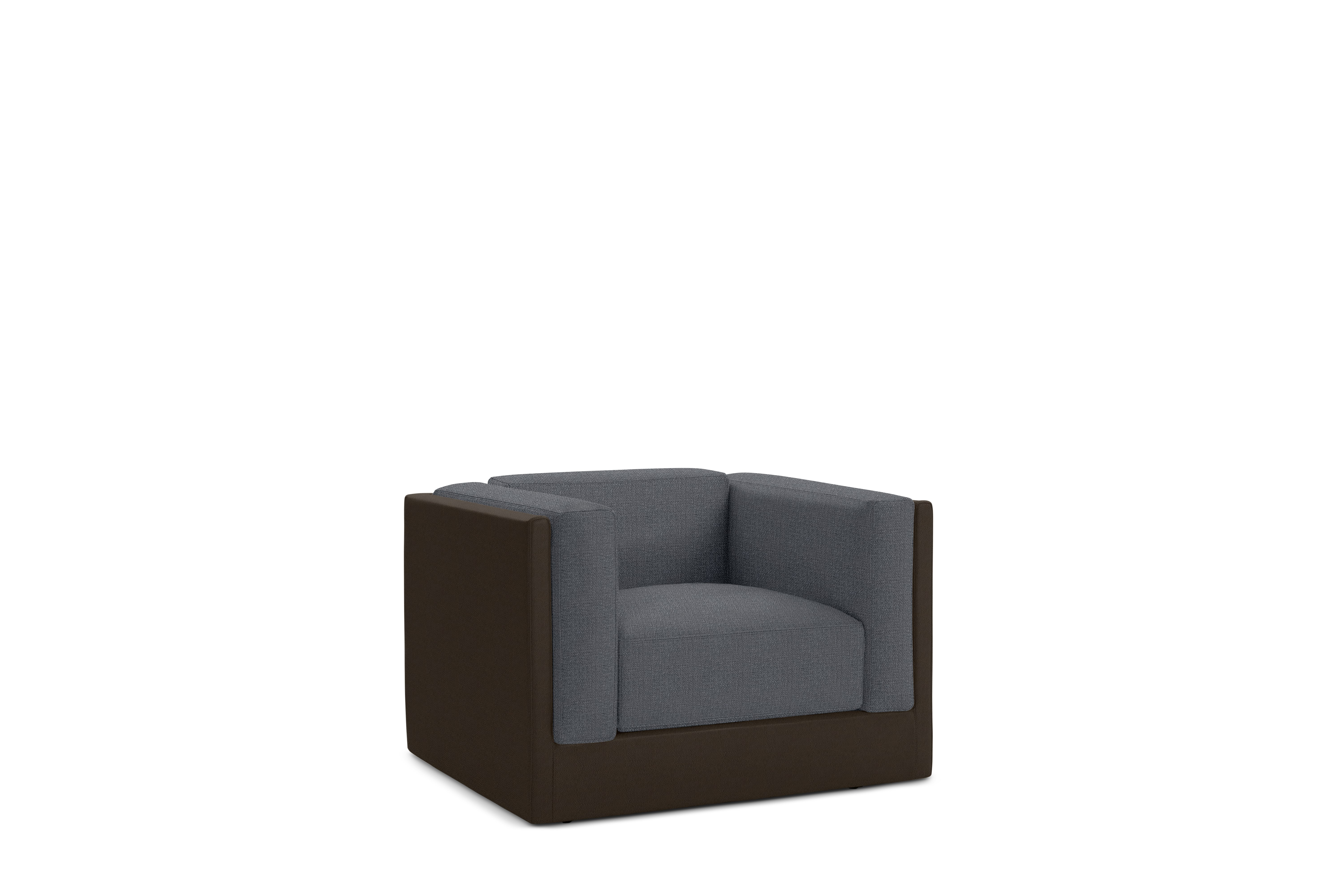 Symme Armchair - Leather Frame,  Prone Leather,  Java,  Pebble Weave,  Pumice