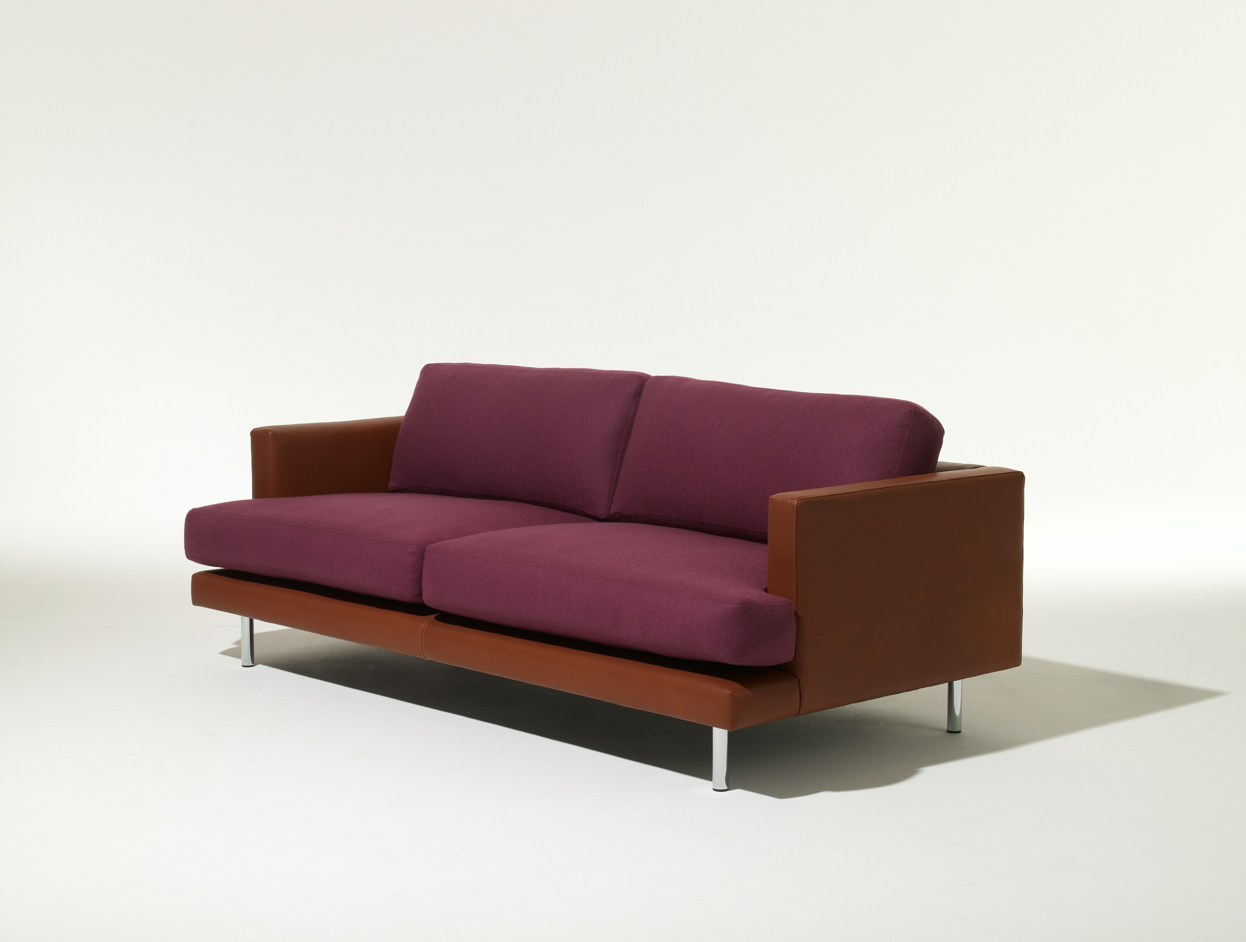 Joseph Paul D'Urso purple maroon small contract sofa
