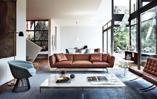 avio sofa piero lissoni warren platner lounge chair florence knoll coffee table ludwig mies van der rohe barcelona chair eero saarinen side table