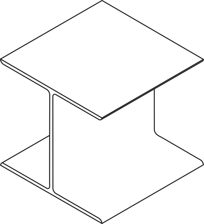 A line drawing - I Beam Side Table