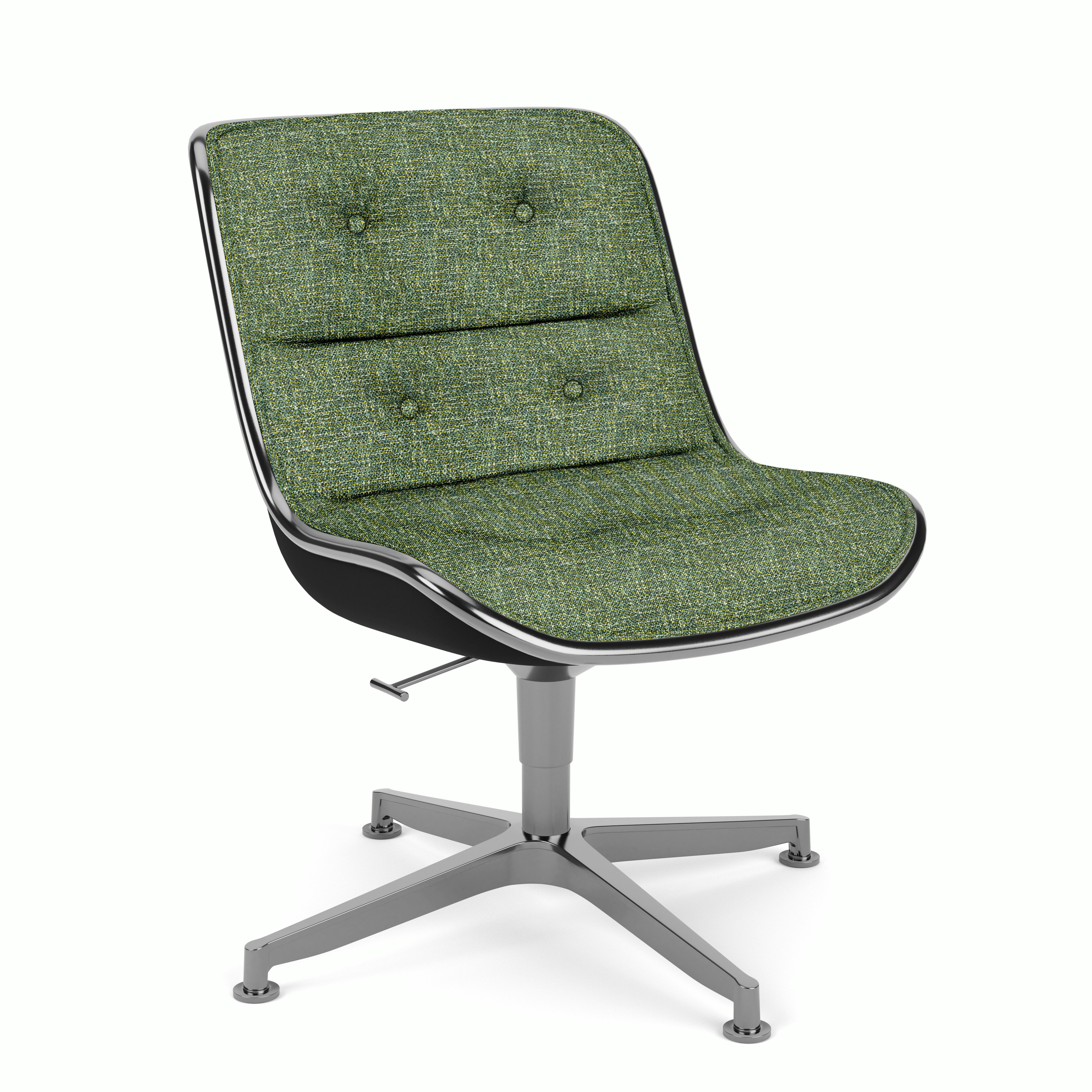 Pollock Executive Side Chair - 4 Star,  Polished Aluminum,  Rebel,  Turquoise