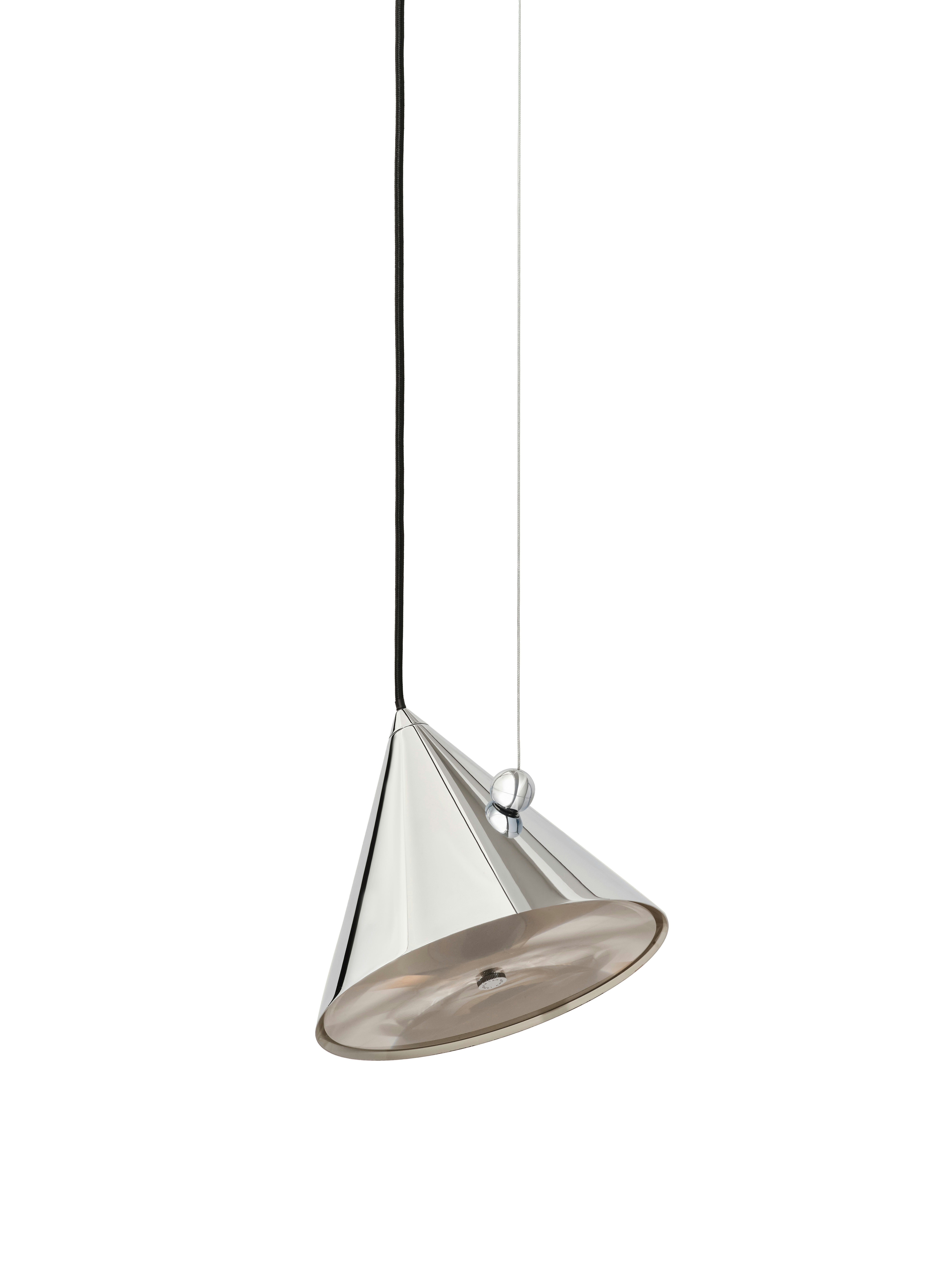 A Pose Pendant in Silver viewed from an angle.