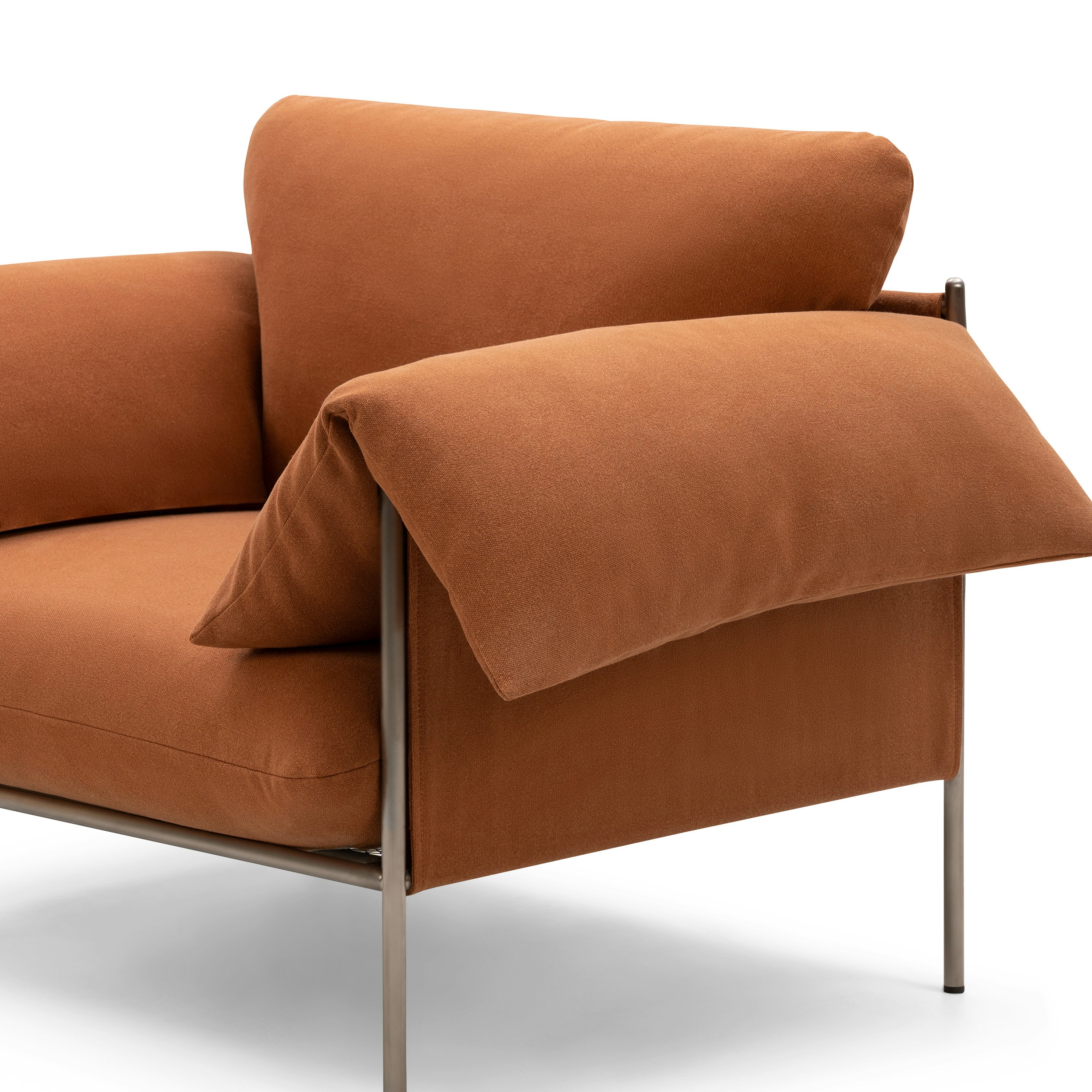 Alva Occasional Chair Brushed Steel Frame Cabarita Hazel