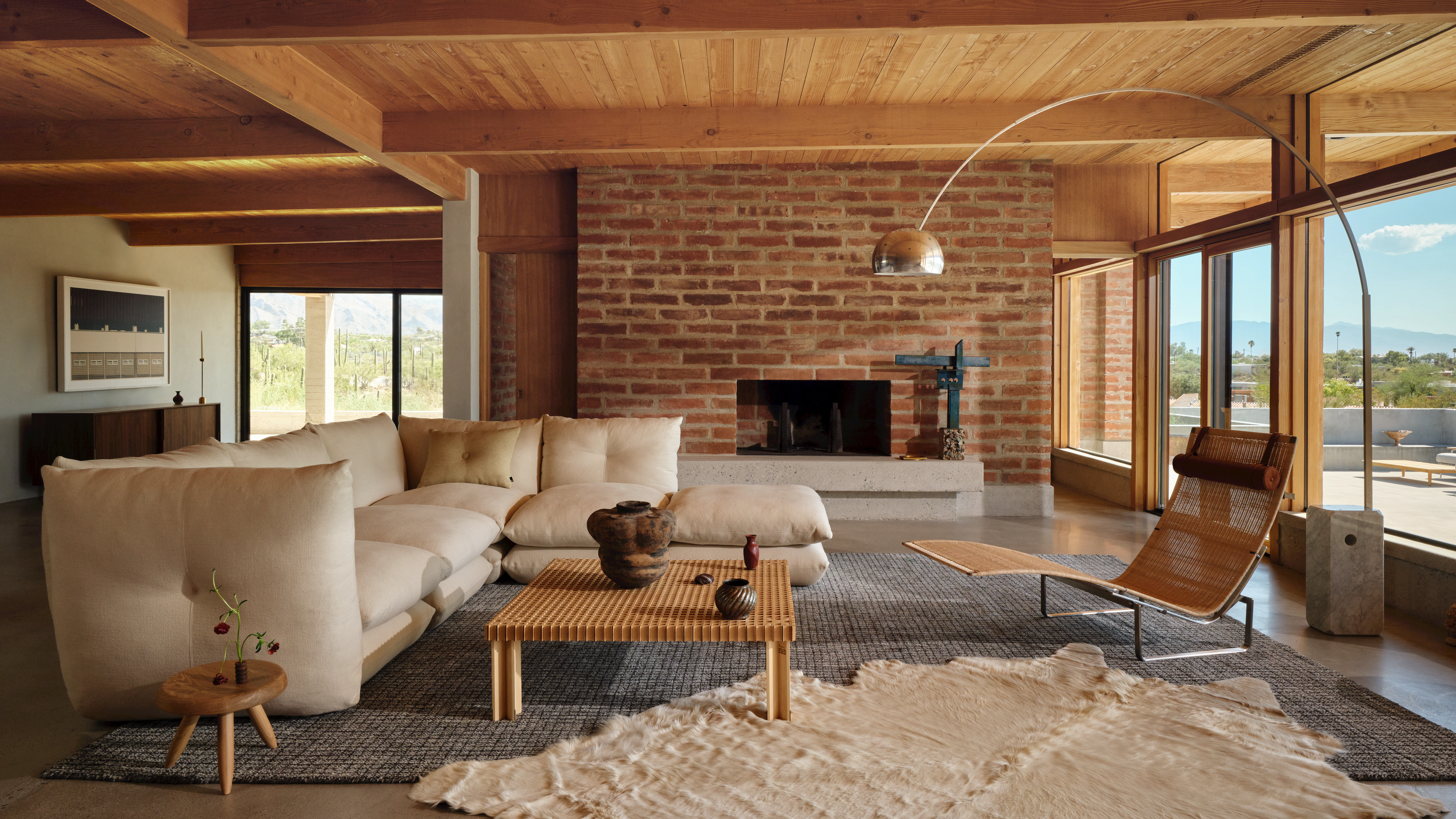 Pillo Four Seater with Ottoman in Haven Ivory