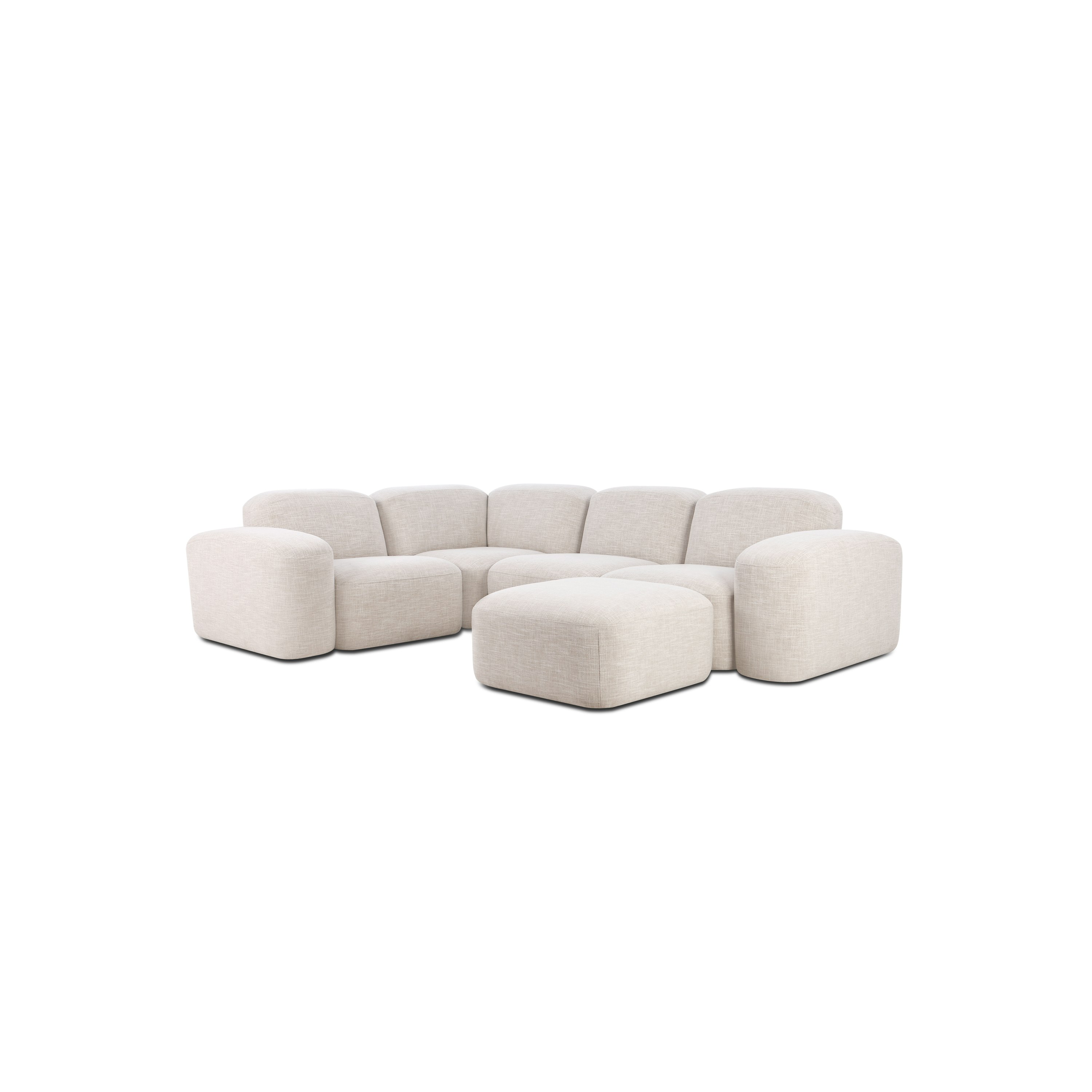 Muse Four Seat Corner Sectional - Byron, Oyster