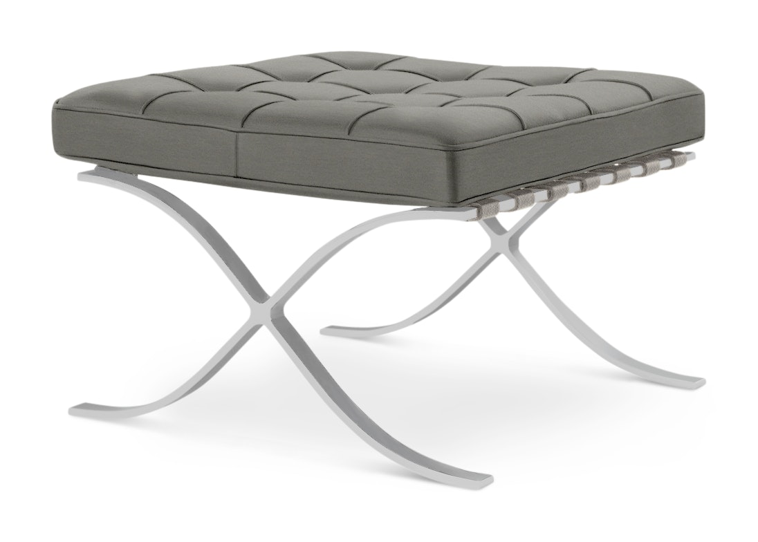 Barcelona Stool in Knoll Velvet,  Cirrus,  Polished Chrome