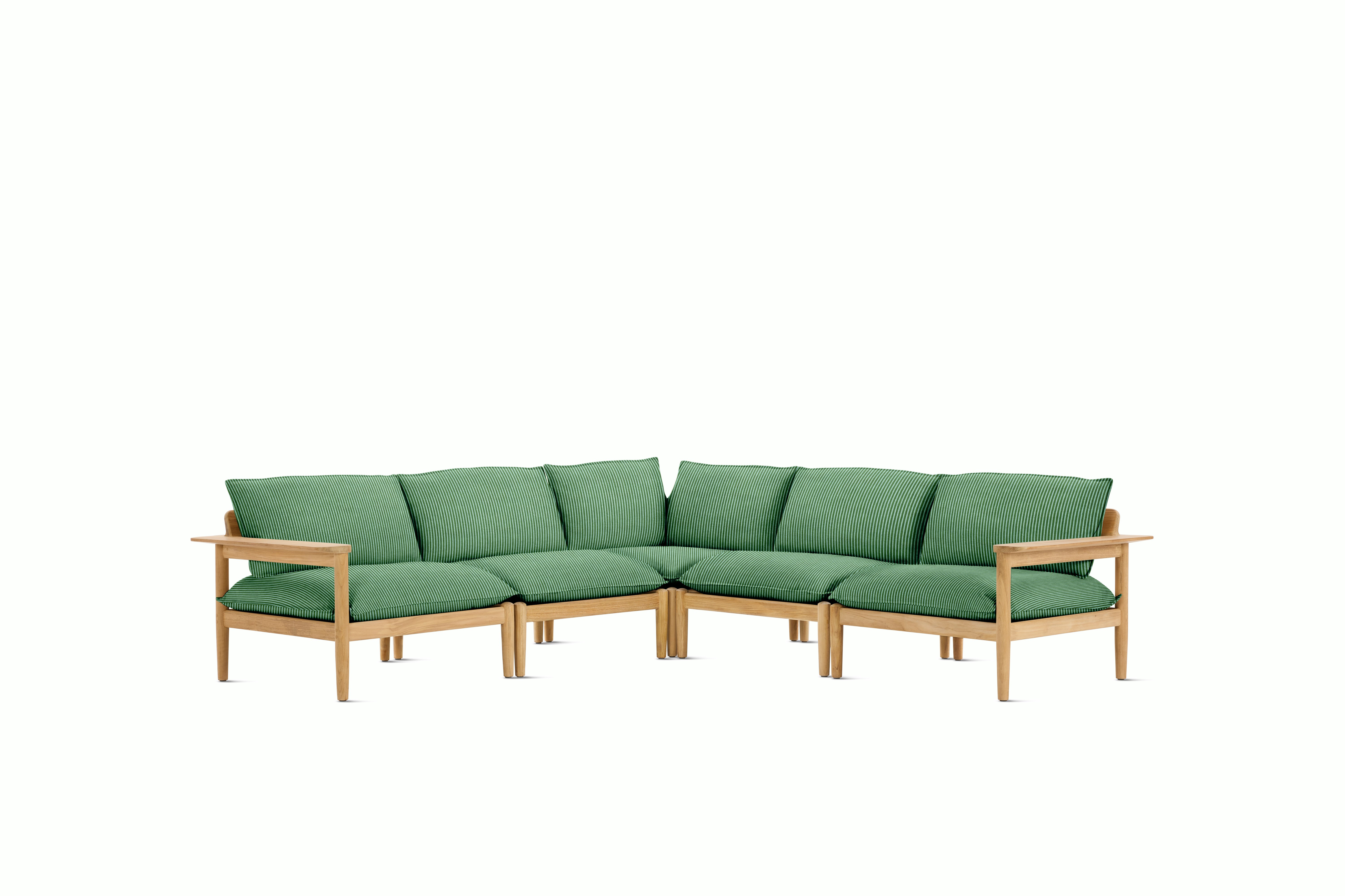 Terassi Corner Sectional - Concord Stripe,  Basilisk, FSC Certified