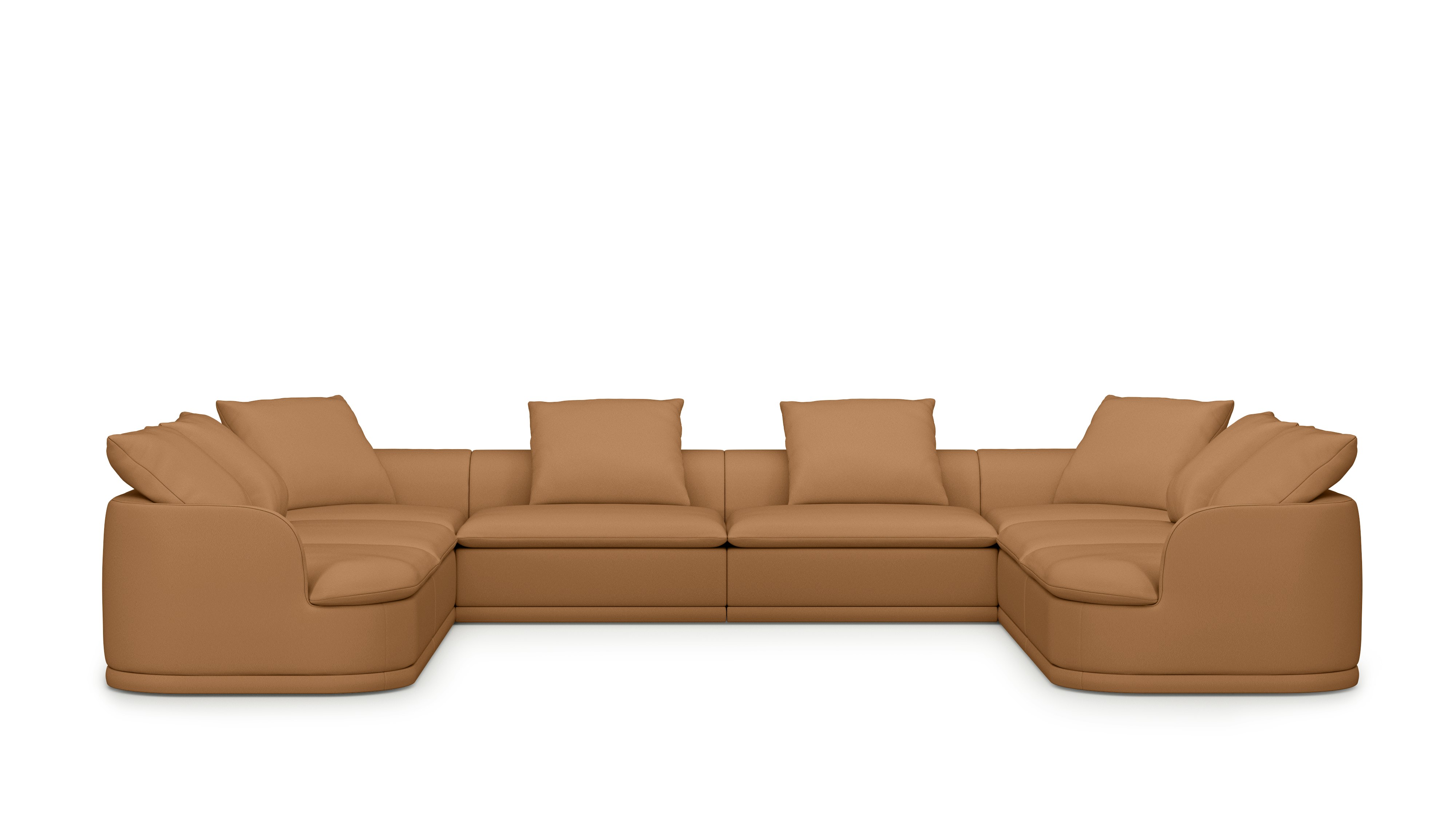 An Atlason Composed Modular Sofa U Shape Sectional in Prone: Bricolage viewed from the front.