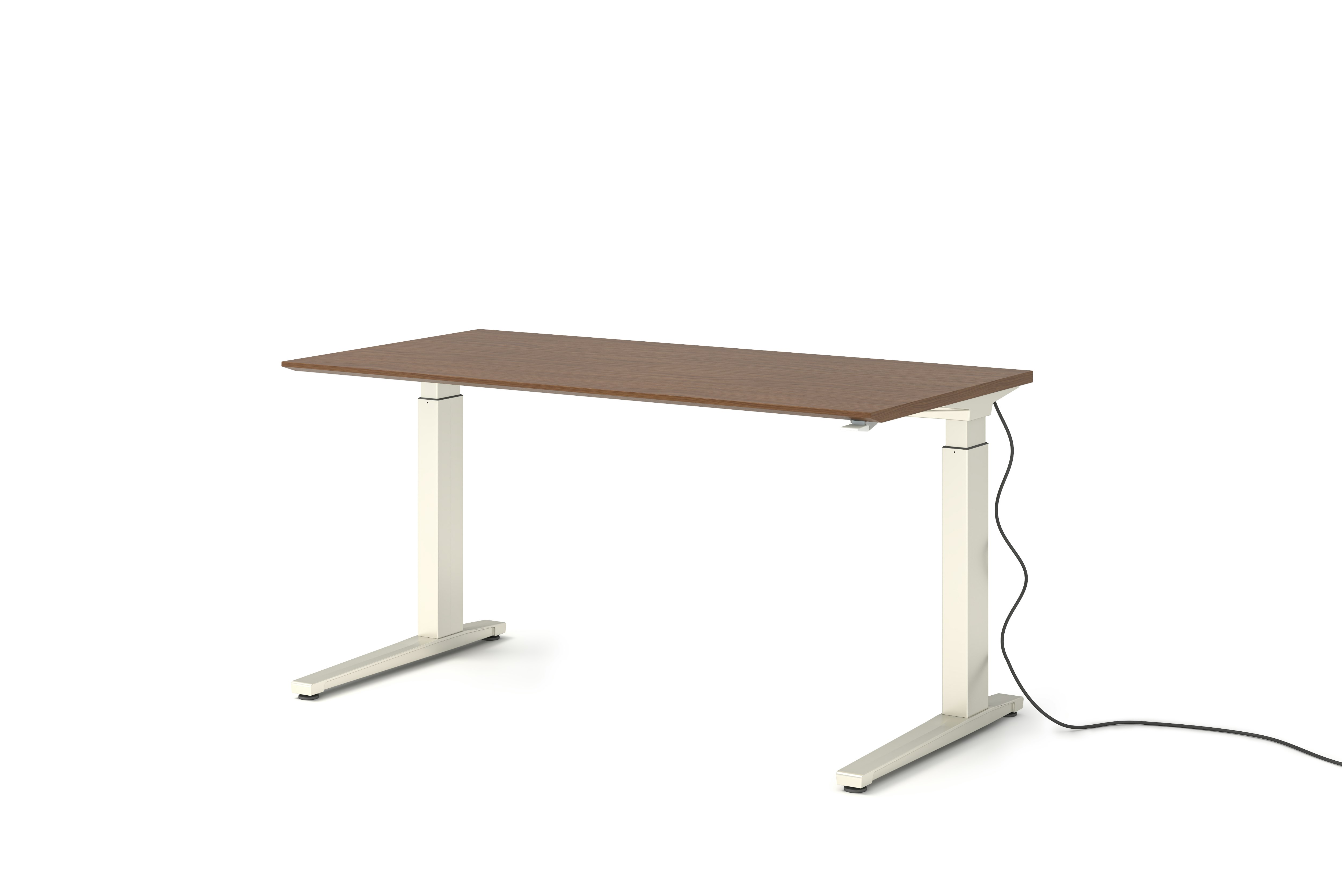 Renew Sit-To-Stand Desk - 29x58,  Veneer Walnut White,  Standard Power