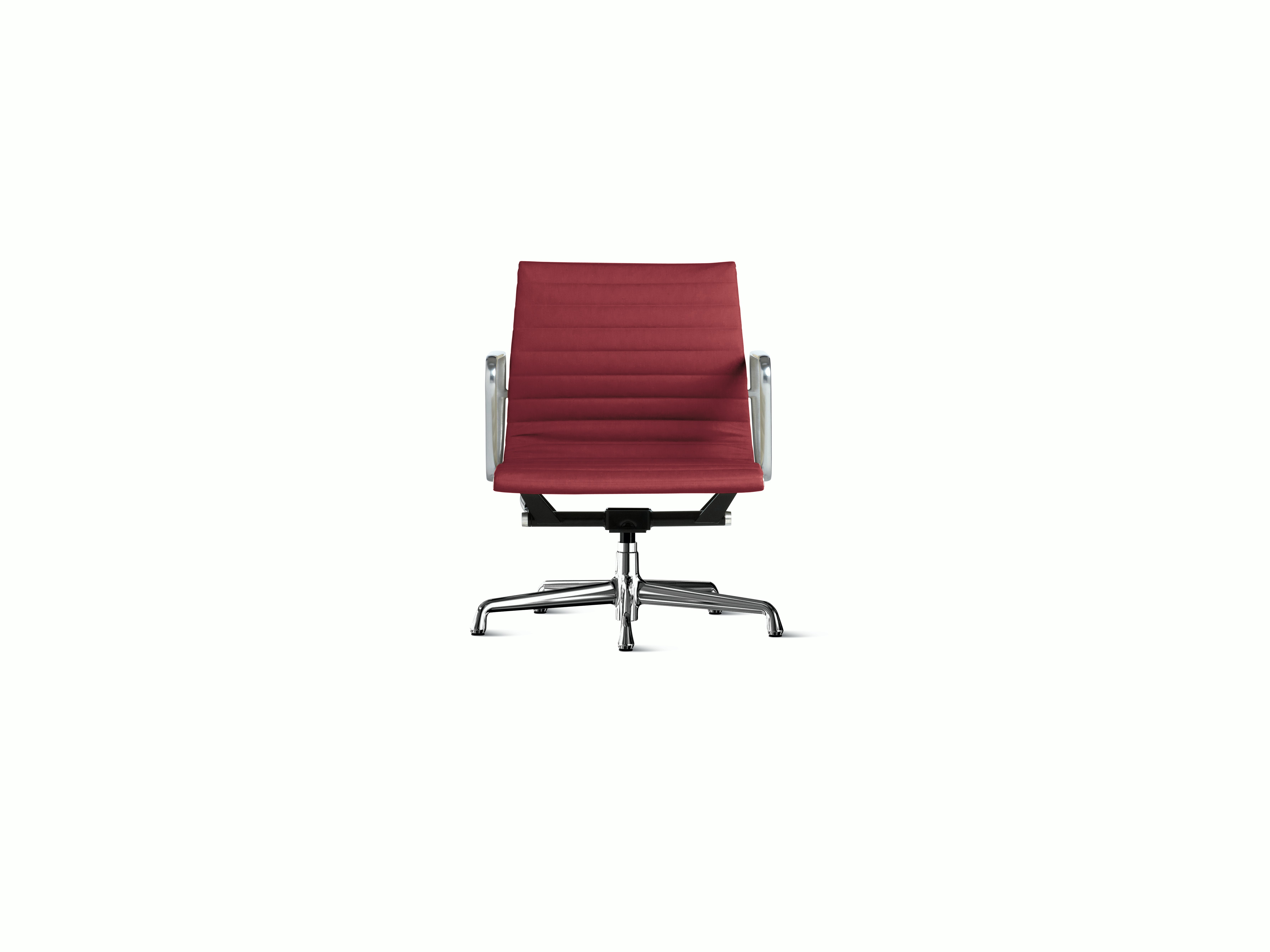 Eames Aluminum Group Chair - Management, Vicenza Leather, Red, Pol Alum, Mnl, Std, Gld