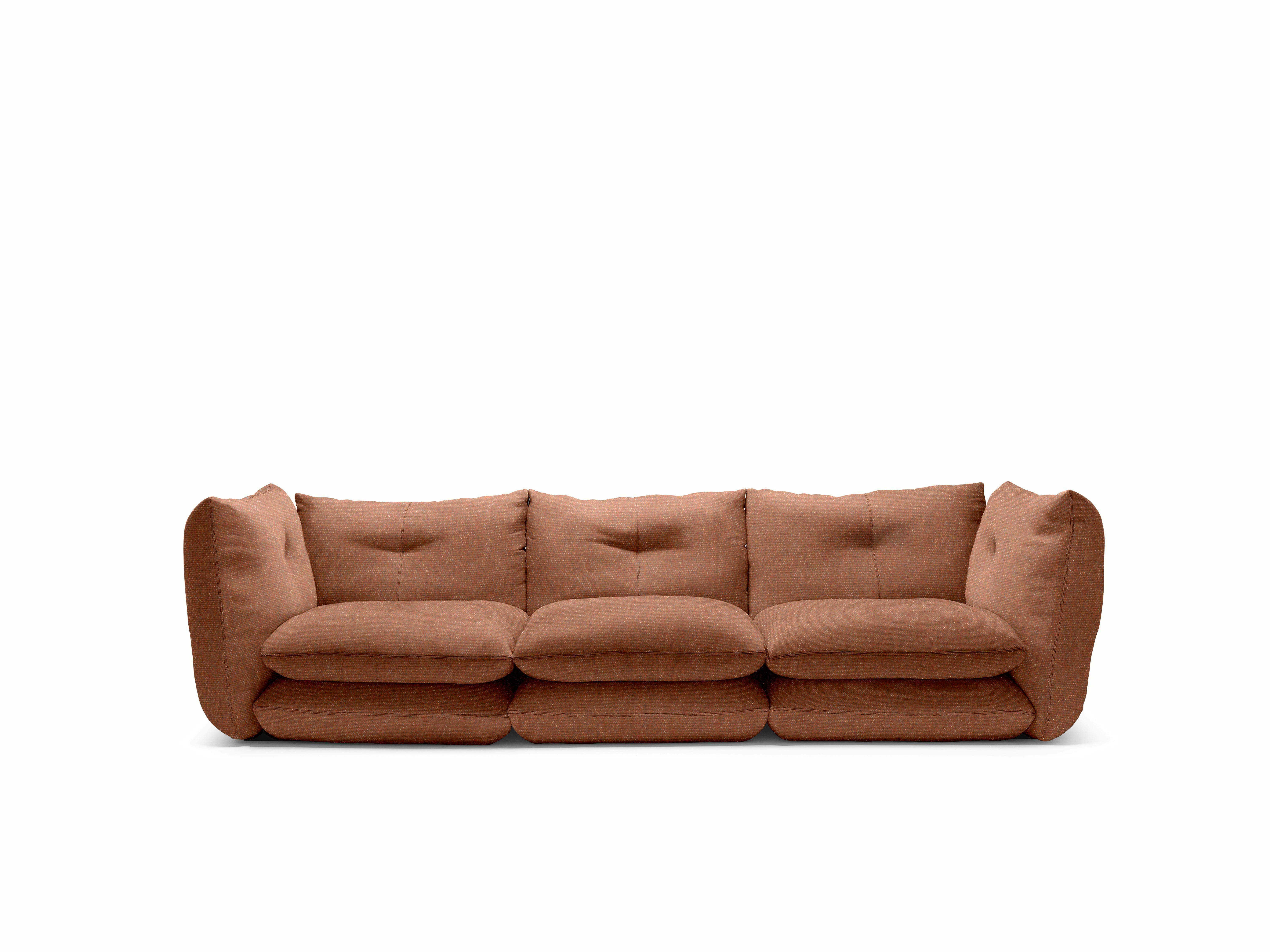 Pillo Sofa -  Three Seater, Standard, Buzz, Bittersweet