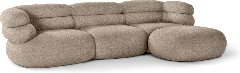 Biboni Sectional - Sectional Chaise, Left Sitting, Solid Sublime, Greige