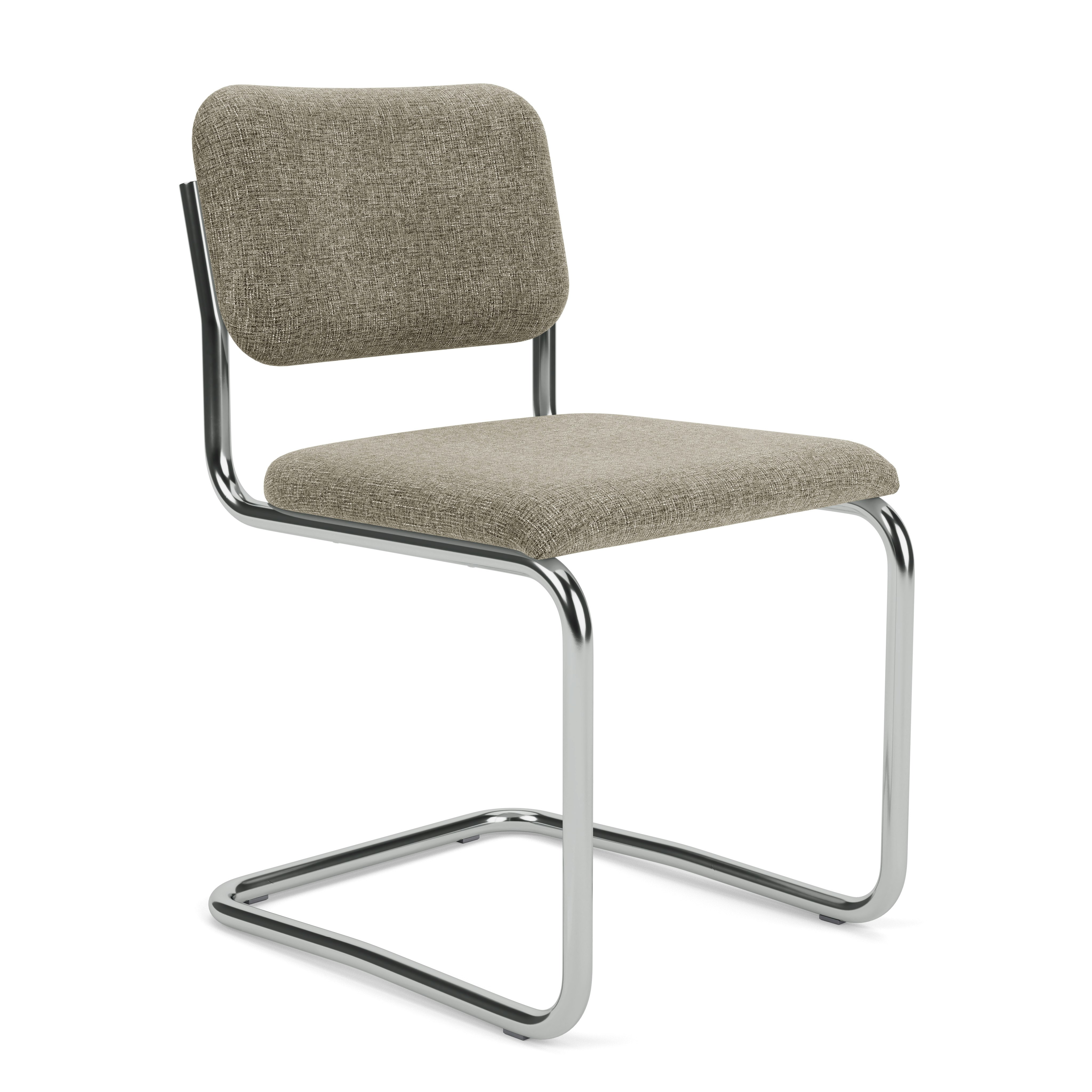 Cesca Armchair, Fully Upholstered, Upholstered Seat, Volo Leather, White
