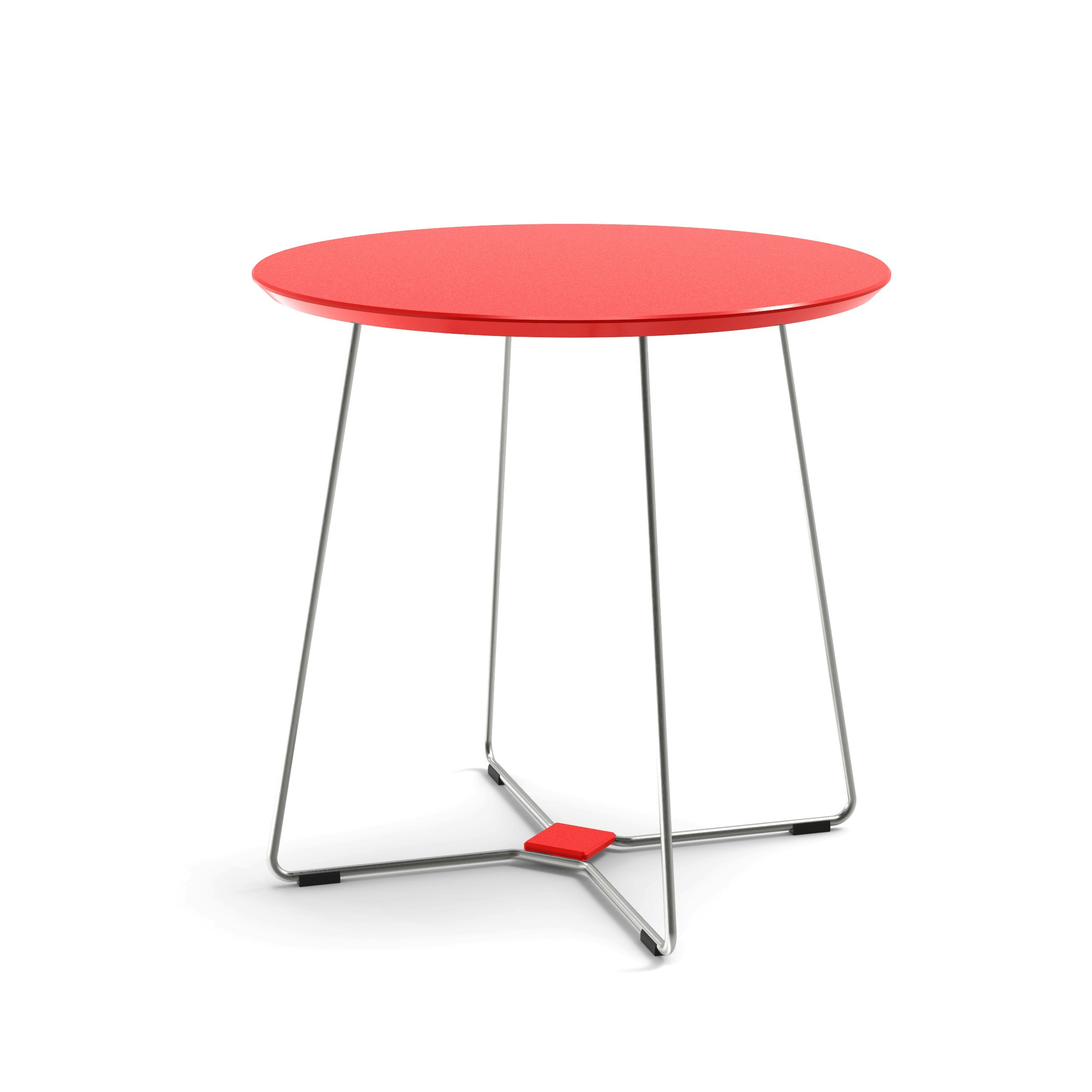 Keene Dining Table - Apple Red, Stainless Steel