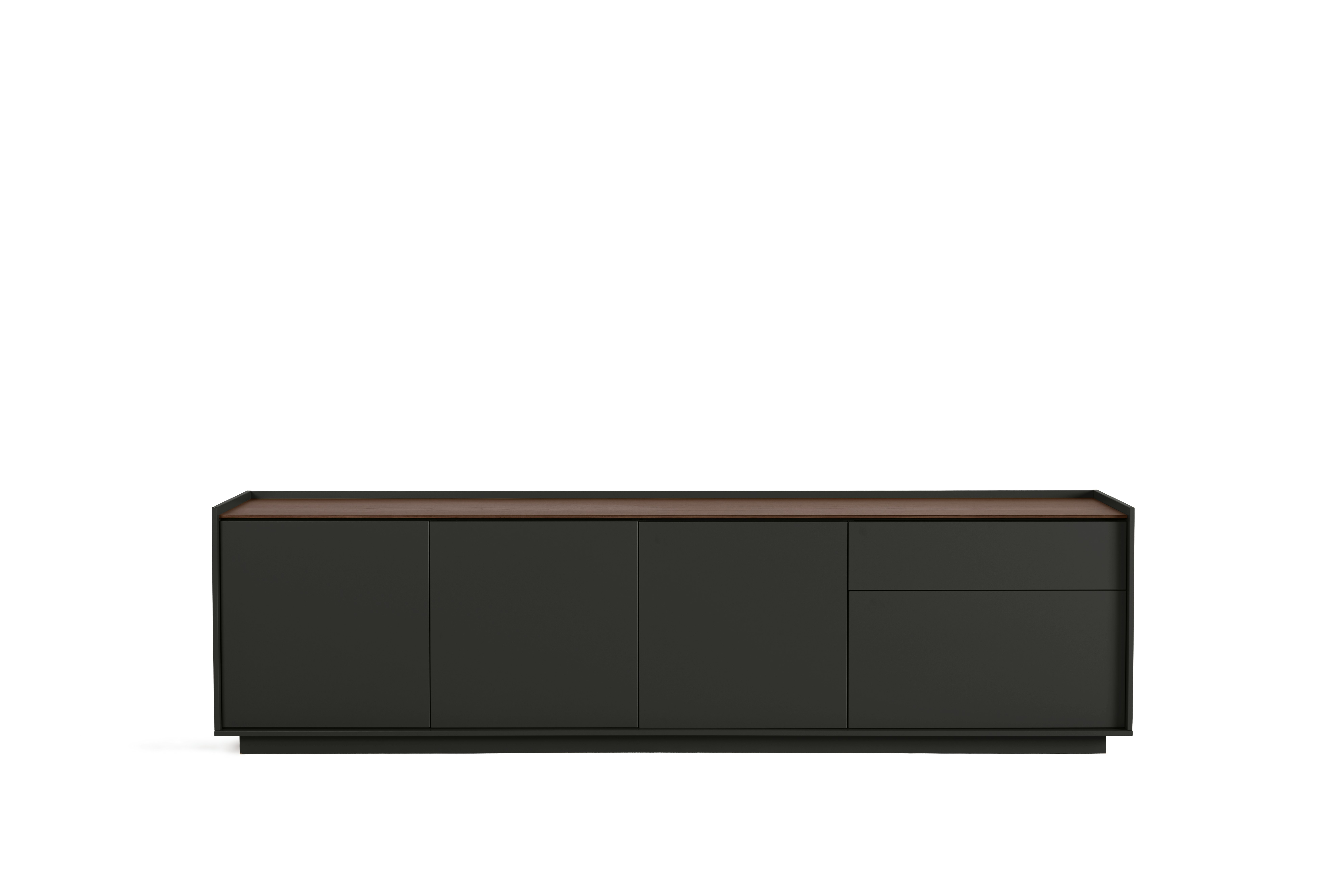 A Bera Media Unit in Graphite Viewed from the front.