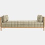 Emmy Chaise  - Without Bolsters,   Stepped Plaid ,   Trail ,   Oak