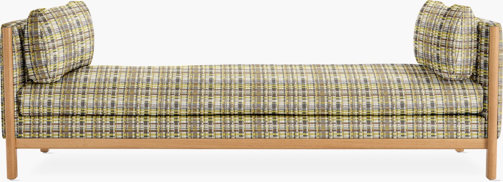 Emmy Chaise  - Without Bolsters,   Stepped Plaid ,   Trail ,   Oak