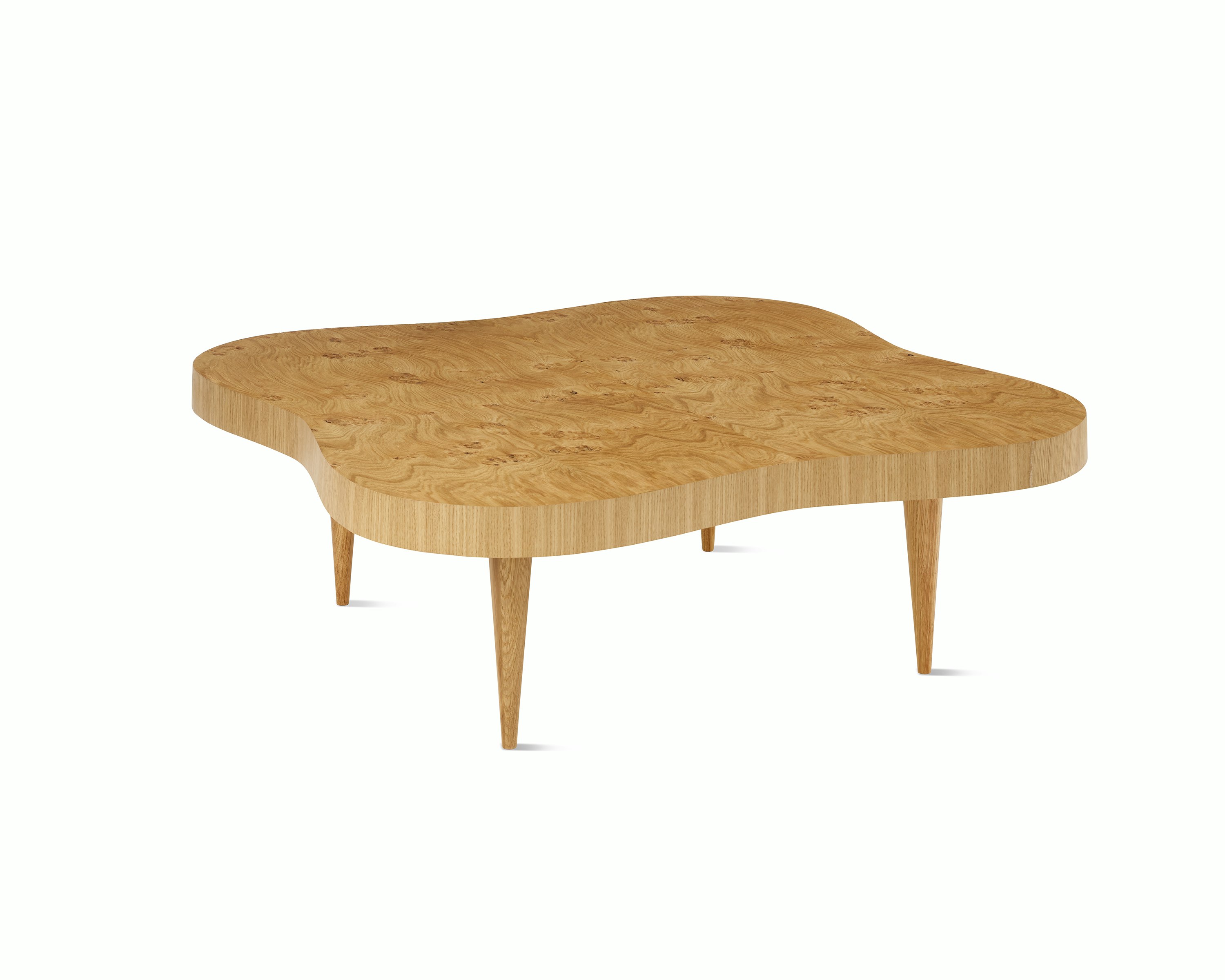 Rohde Paldao coffee table in oak burl front view.