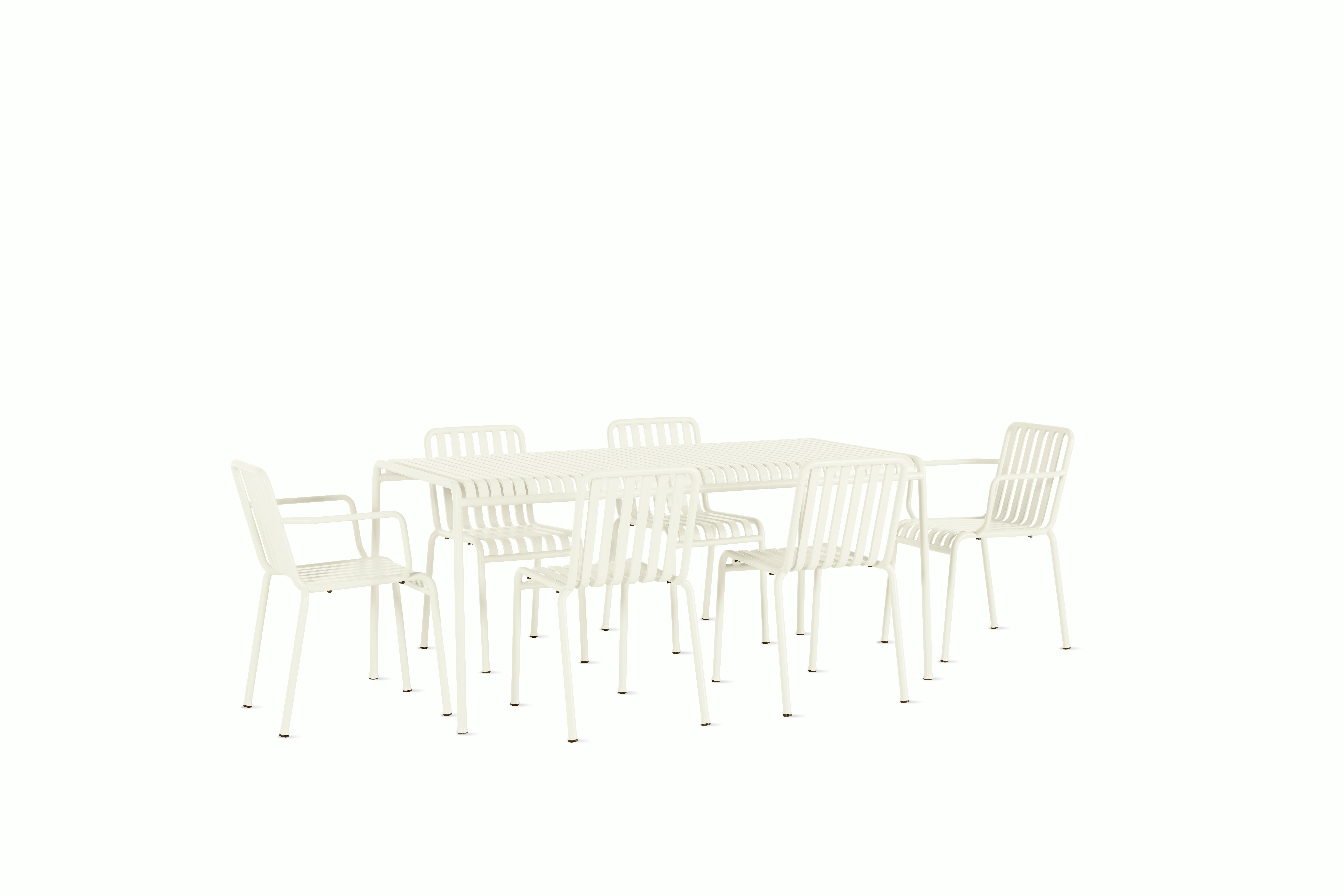 Palissade Dining Set - 4 Side Chairs & 2 Dining Armchairs,  White