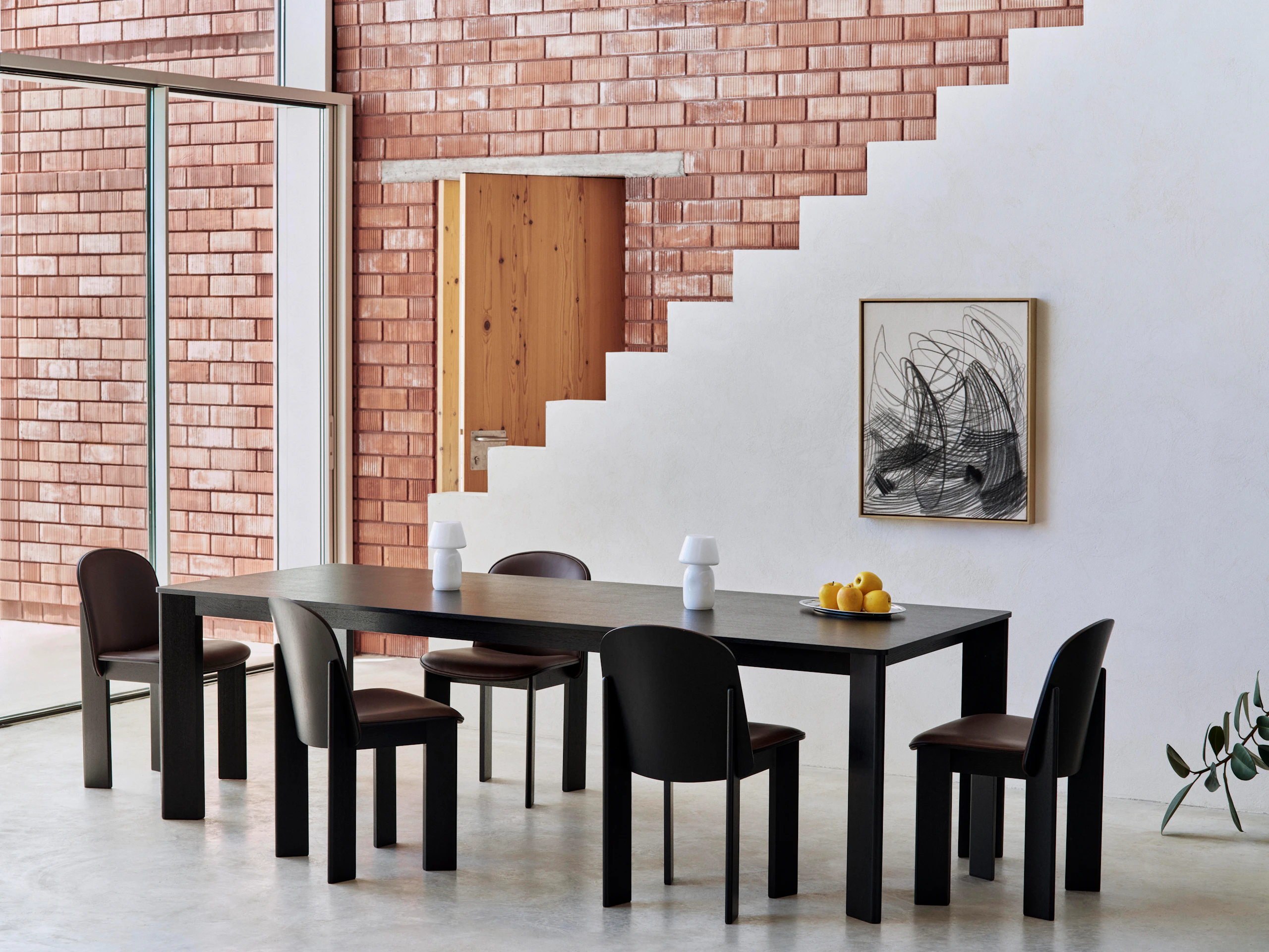 Five Chisel Chairs around Chisel rectangle table