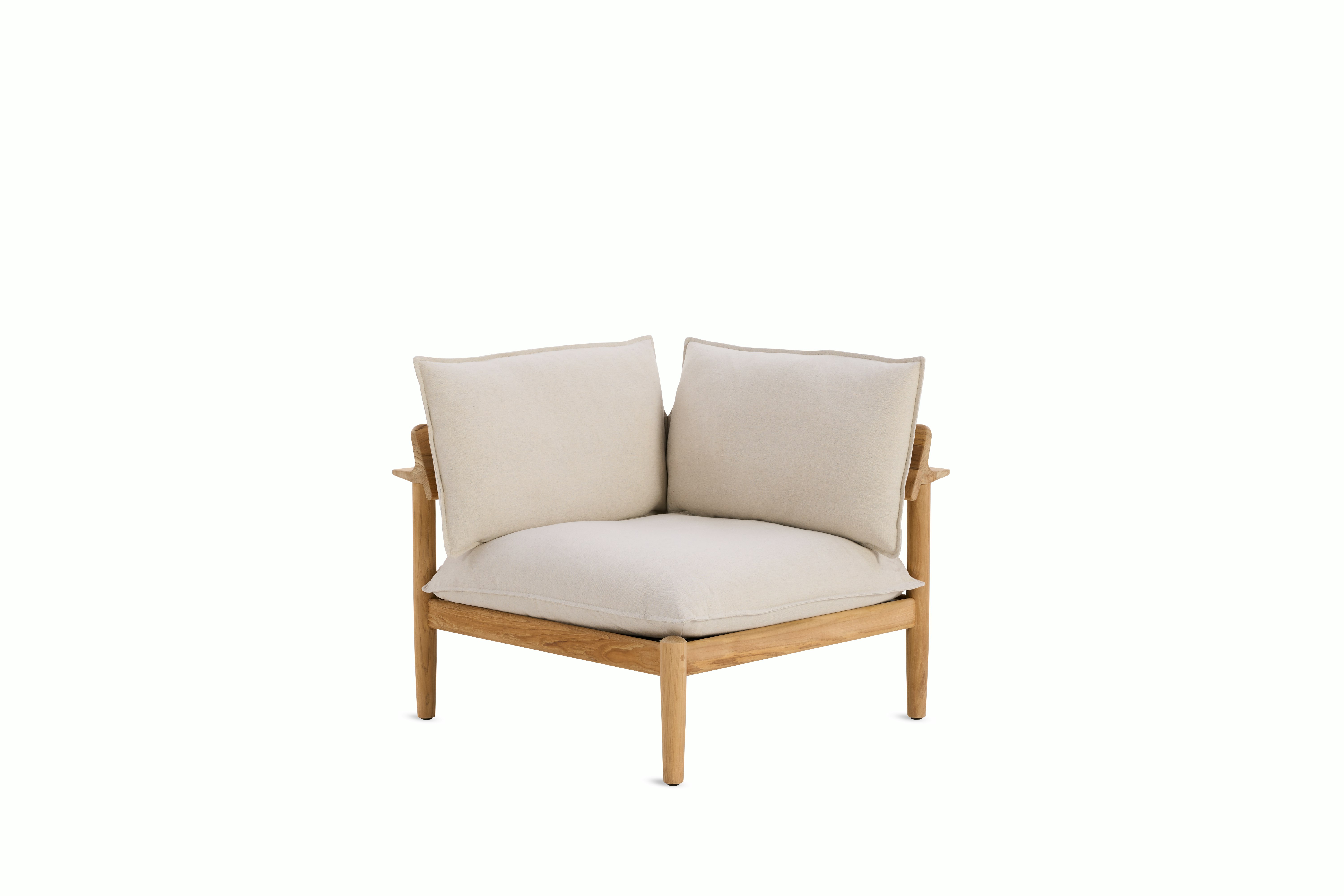 Terassi Corner Seat Module - Papyrus, Teak